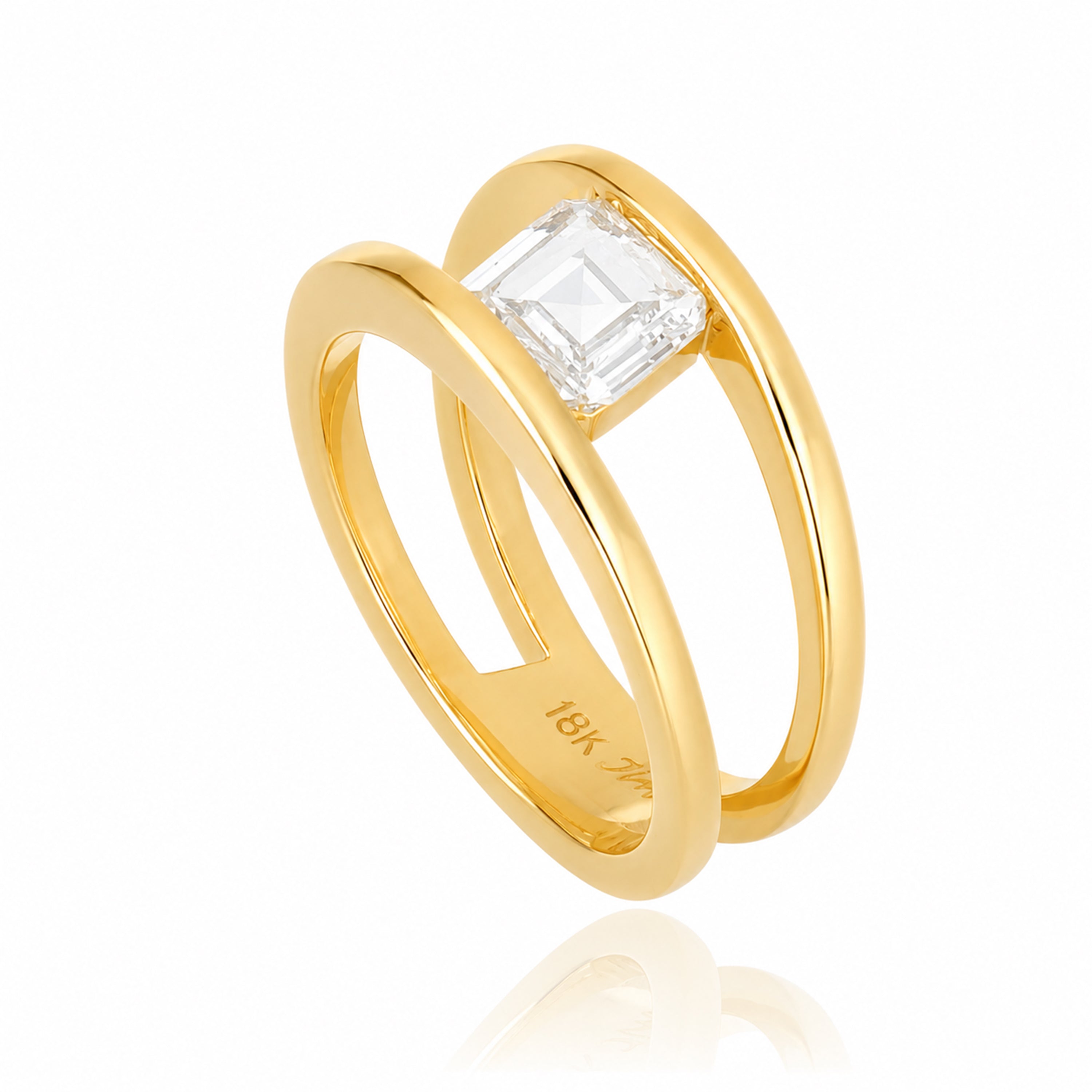 18k Yellow Gold Diamond Engagement Ring - Charles Koll Jewelers