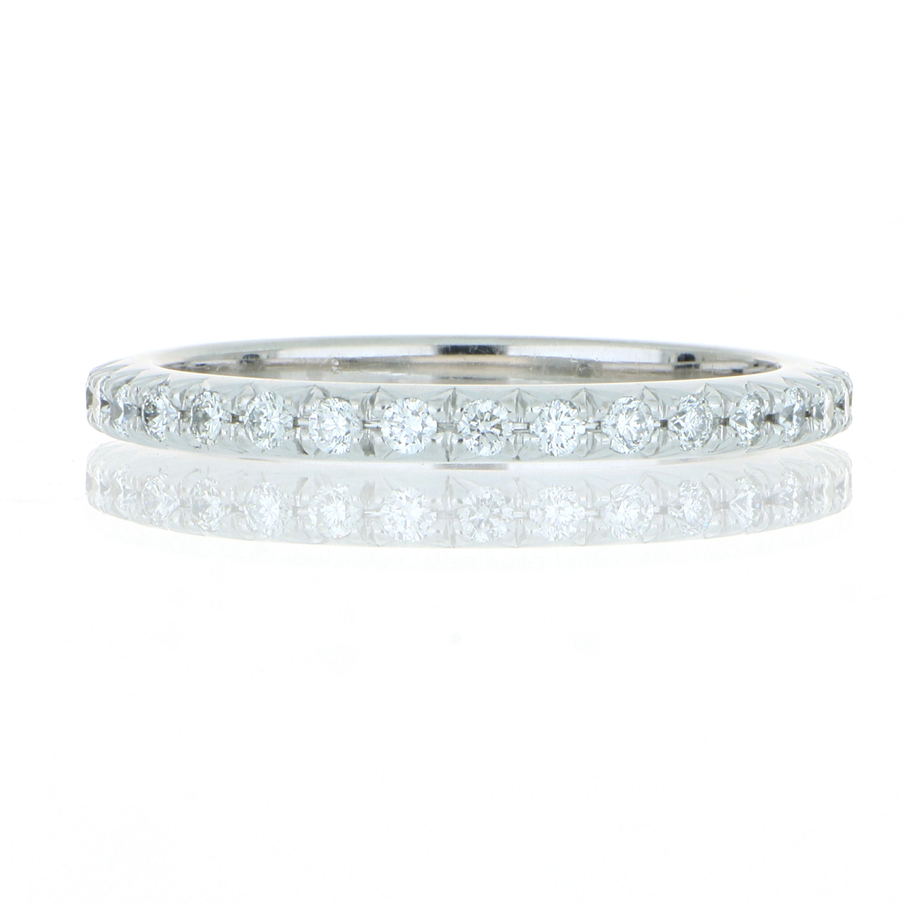 18k White Gold French Cut Diamond Eternity Band