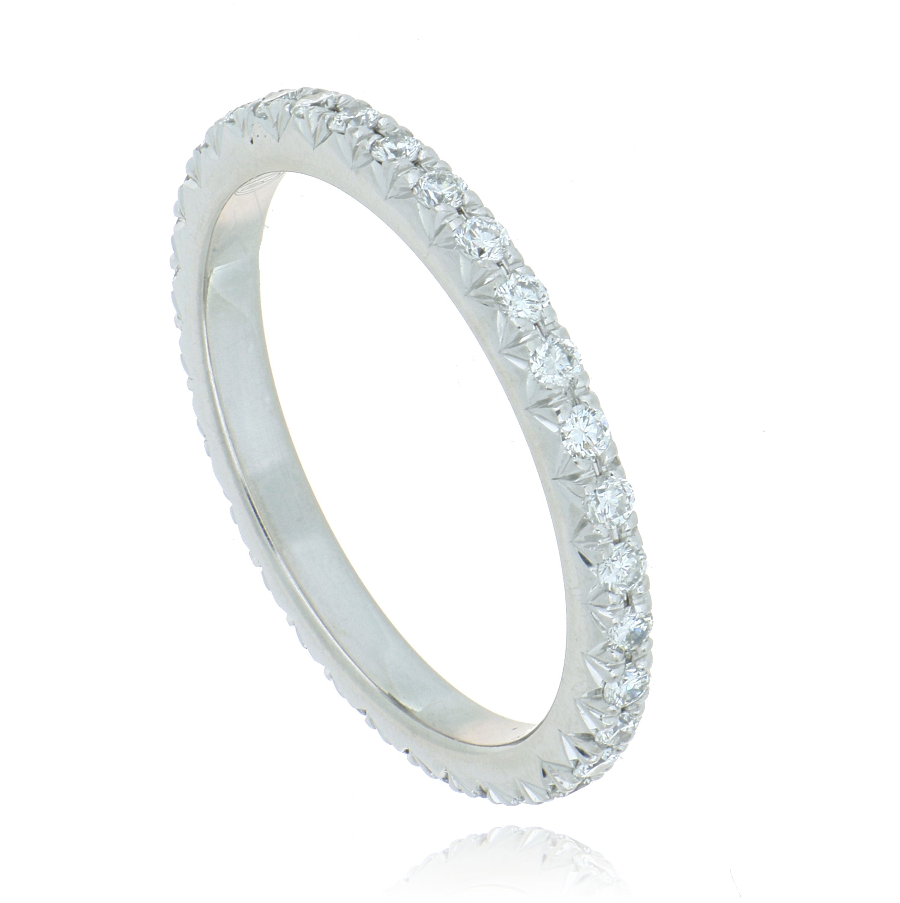 18k White Gold French Cut Diamond Eternity Band