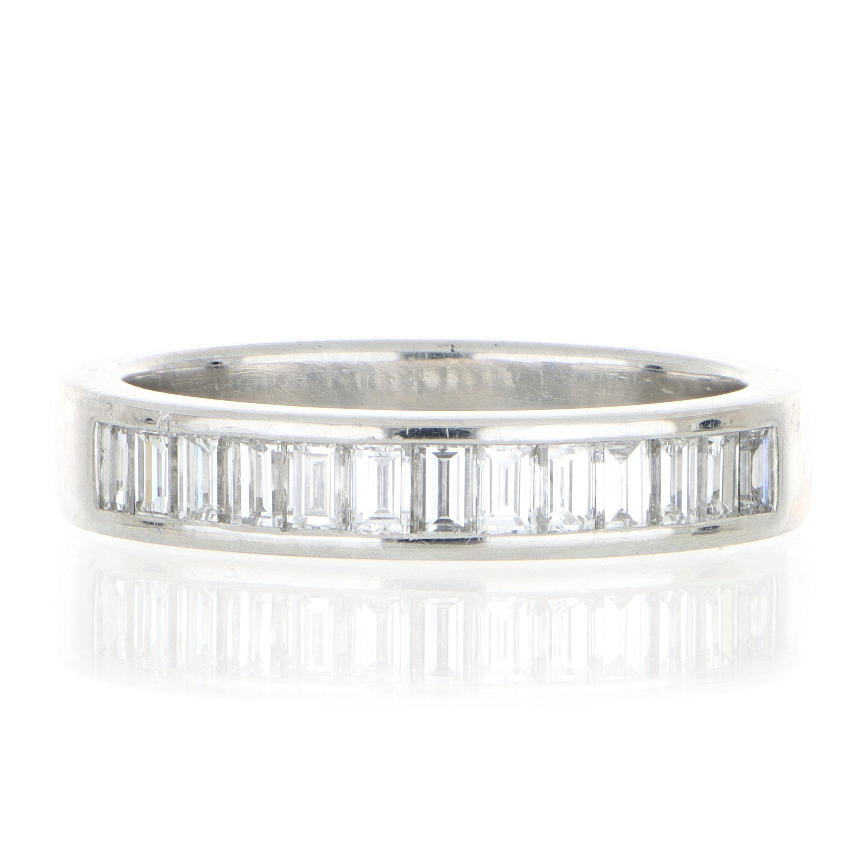 Platinum Baguette Diamond Band