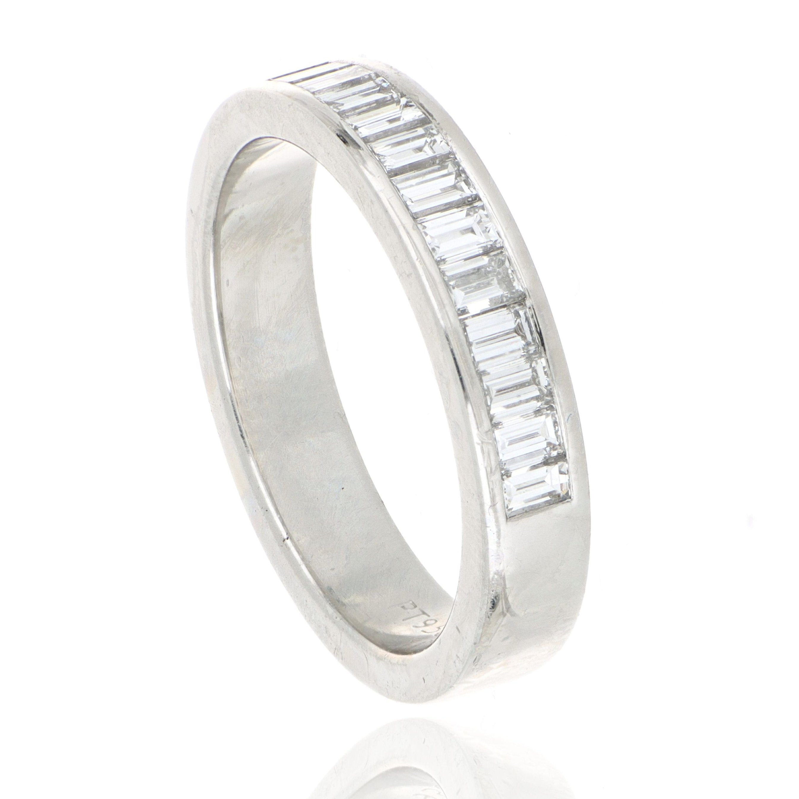 Platinum Baguette Diamond Band