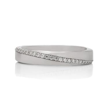 18k White Gold Diamond Mobius Wedding Band