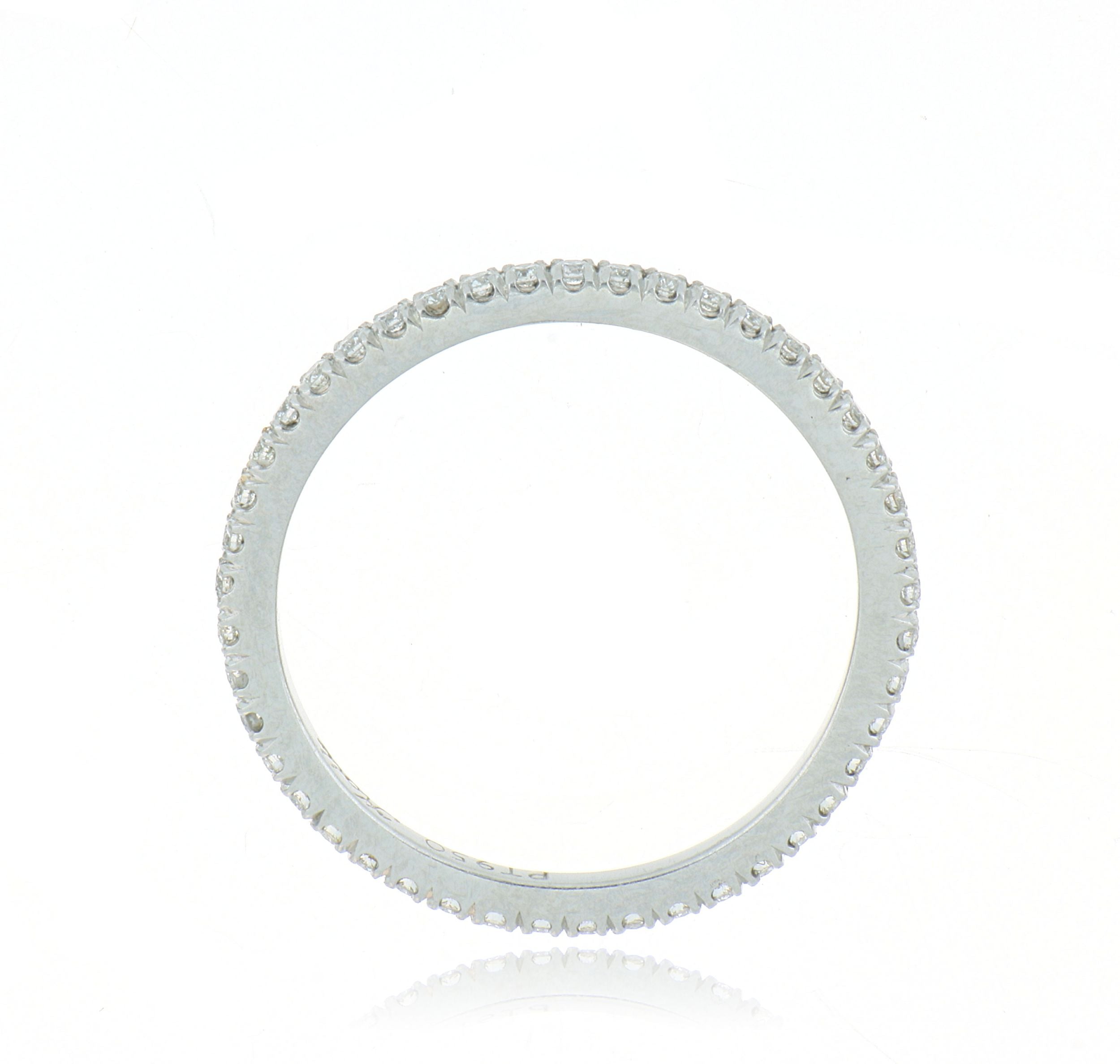 Platinum Scallop Diamond Eternity Band - Charles Koll Jewelers