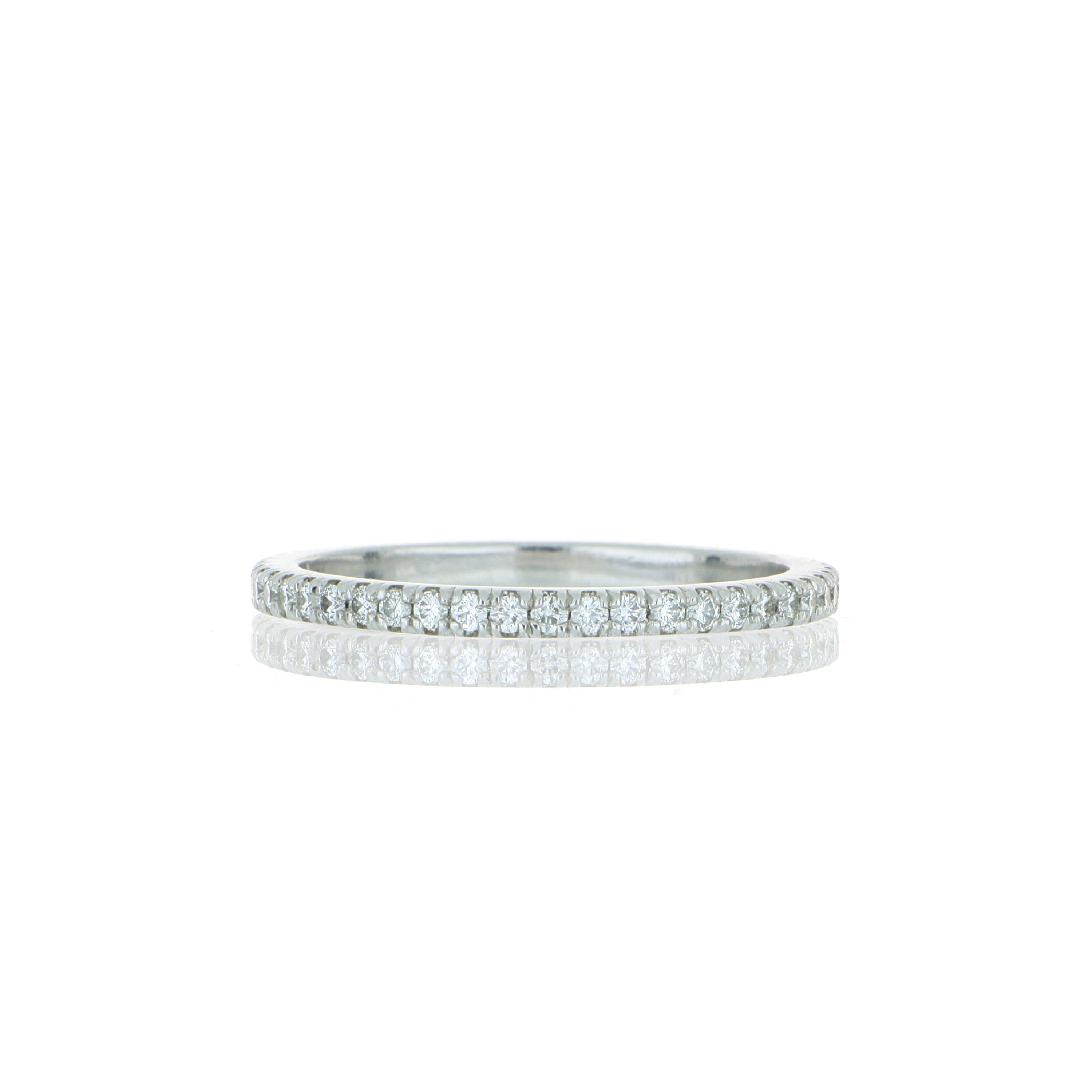 Platinum Scallop Split Prong Eternity Band