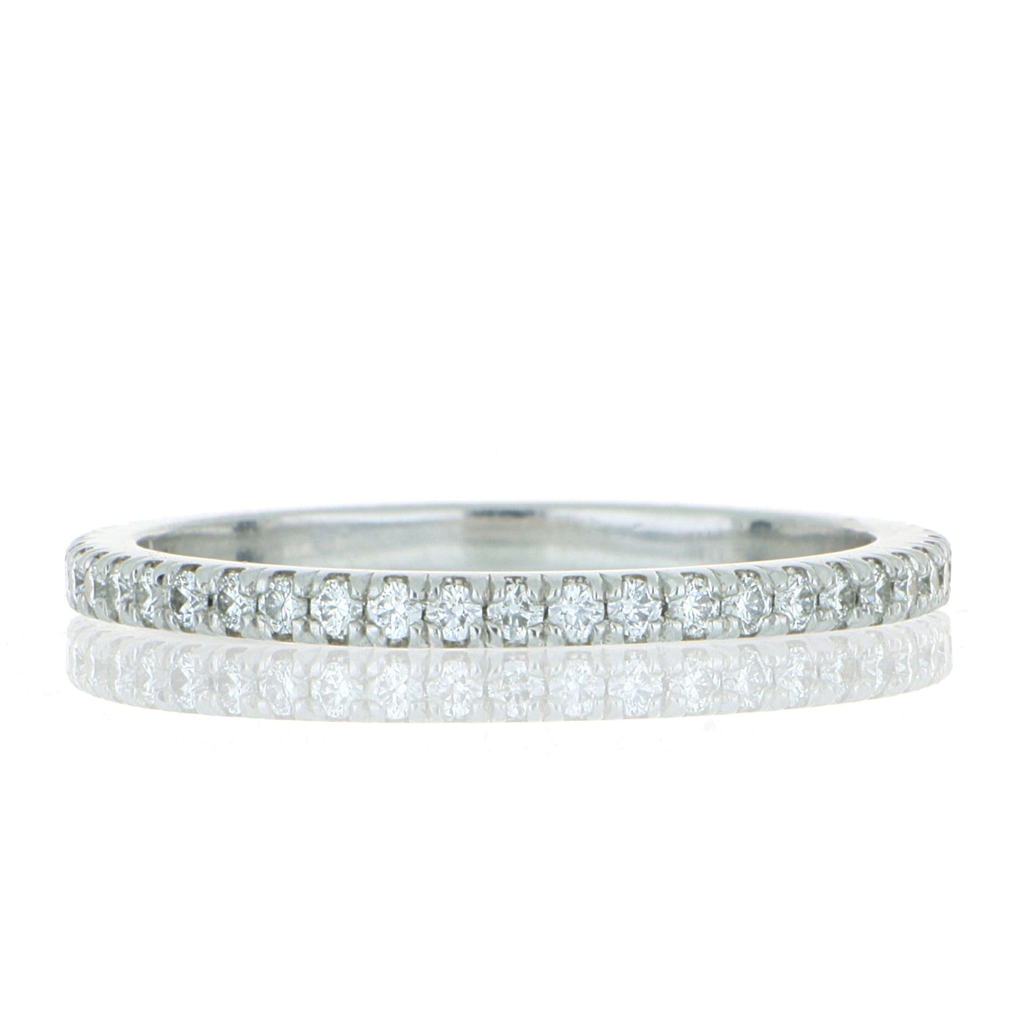 Platinum Scallop Split Prong Eternity Band