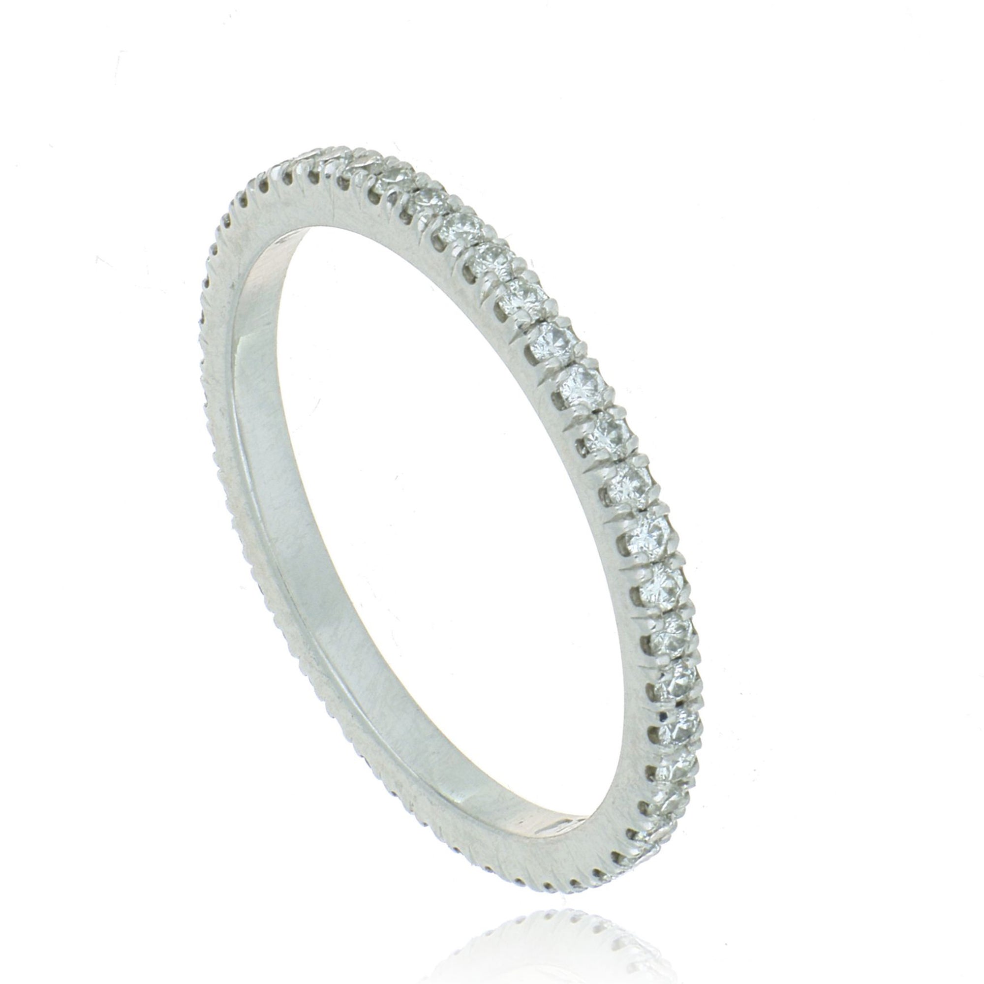 Platinum Scallop Split Prong Eternity Band