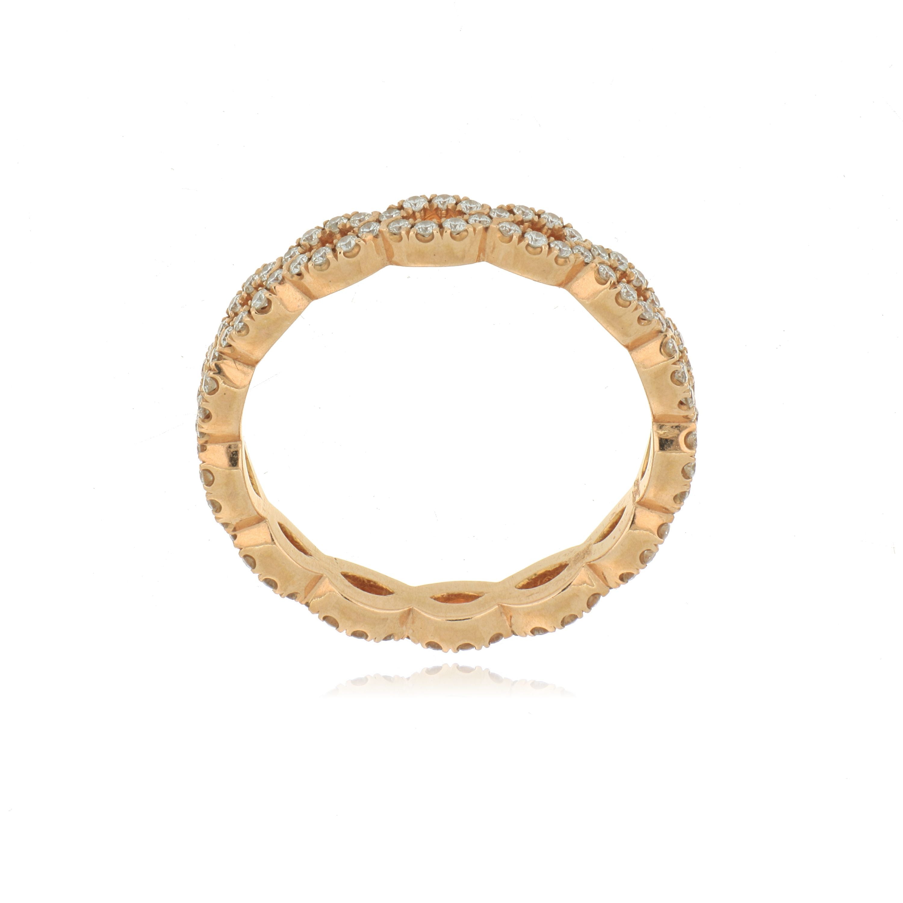 18k Rose Gold Infinity Diamond Eternity Wedding Band