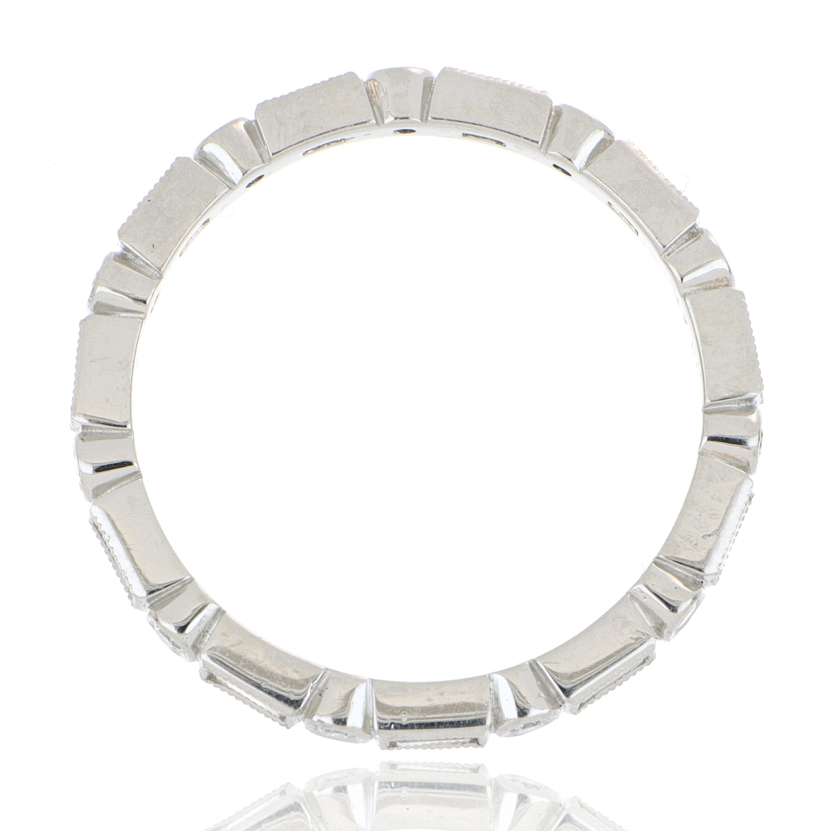 Platinum Round and Baguette Diamond Eternity Band - Charles Koll Jewelers