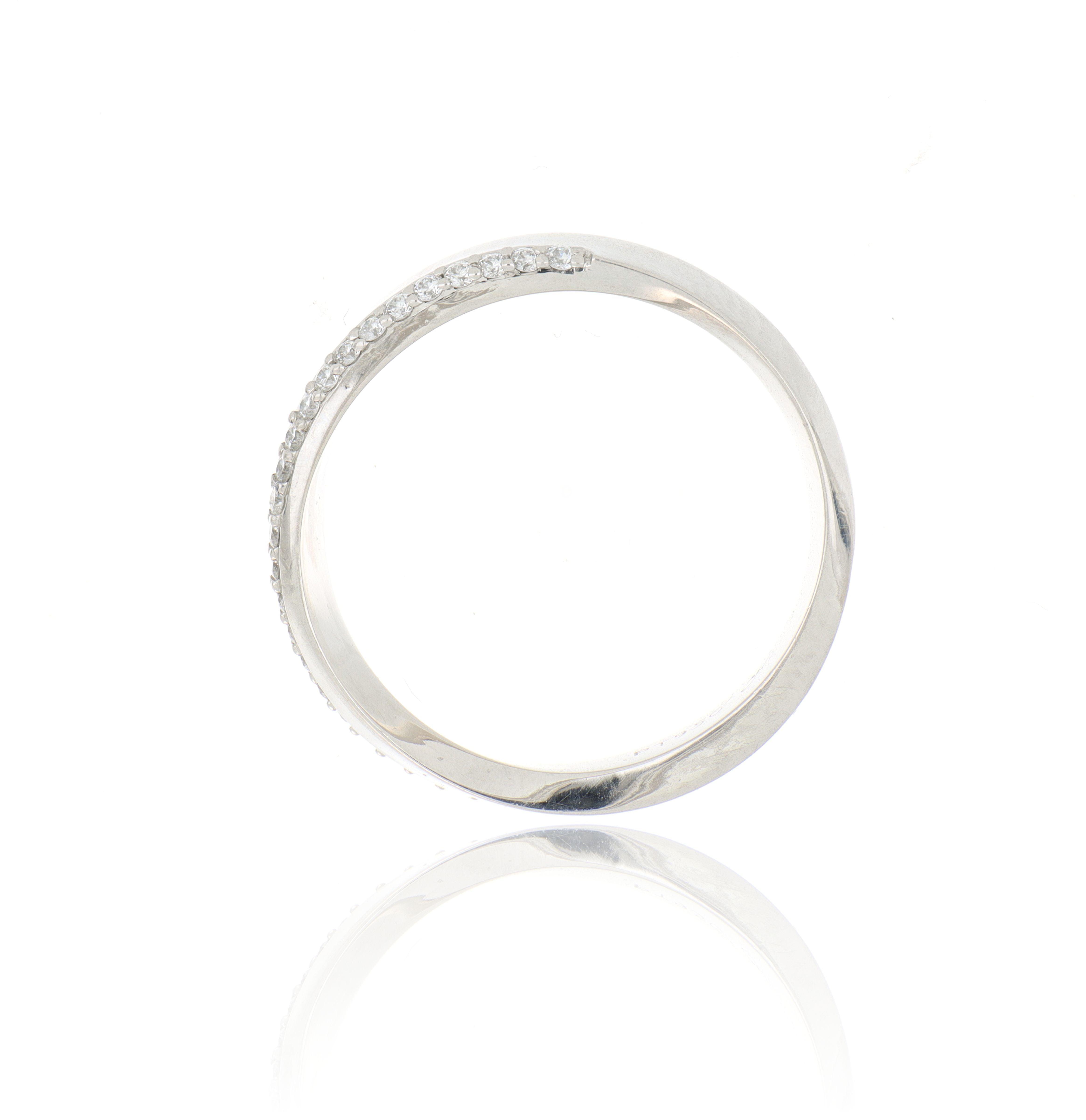 Platinum Diamond Mobius Ring - Charles Koll Jewelers