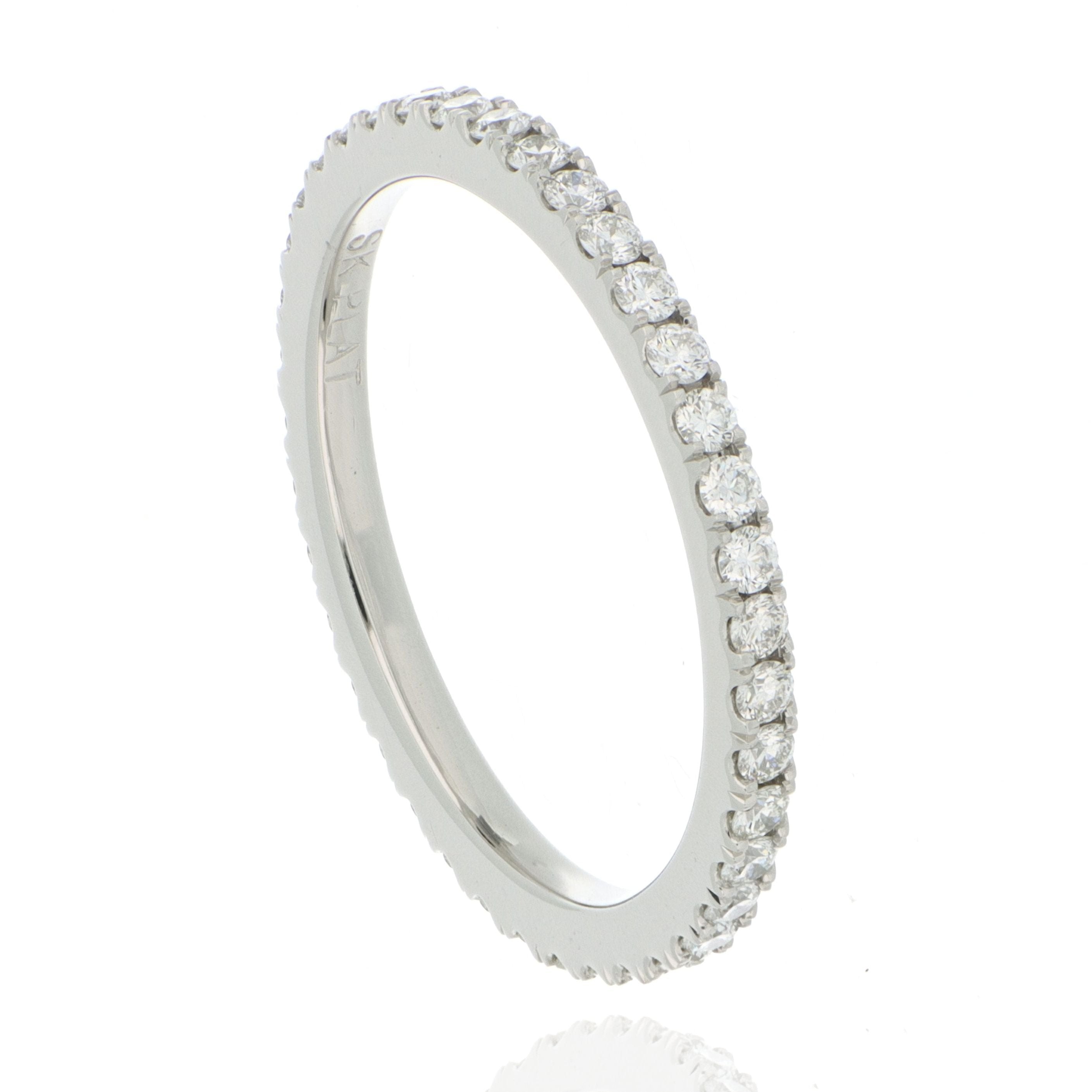 Platinum Split Prong Diamond Eternity Band - Charles Koll Jewelers