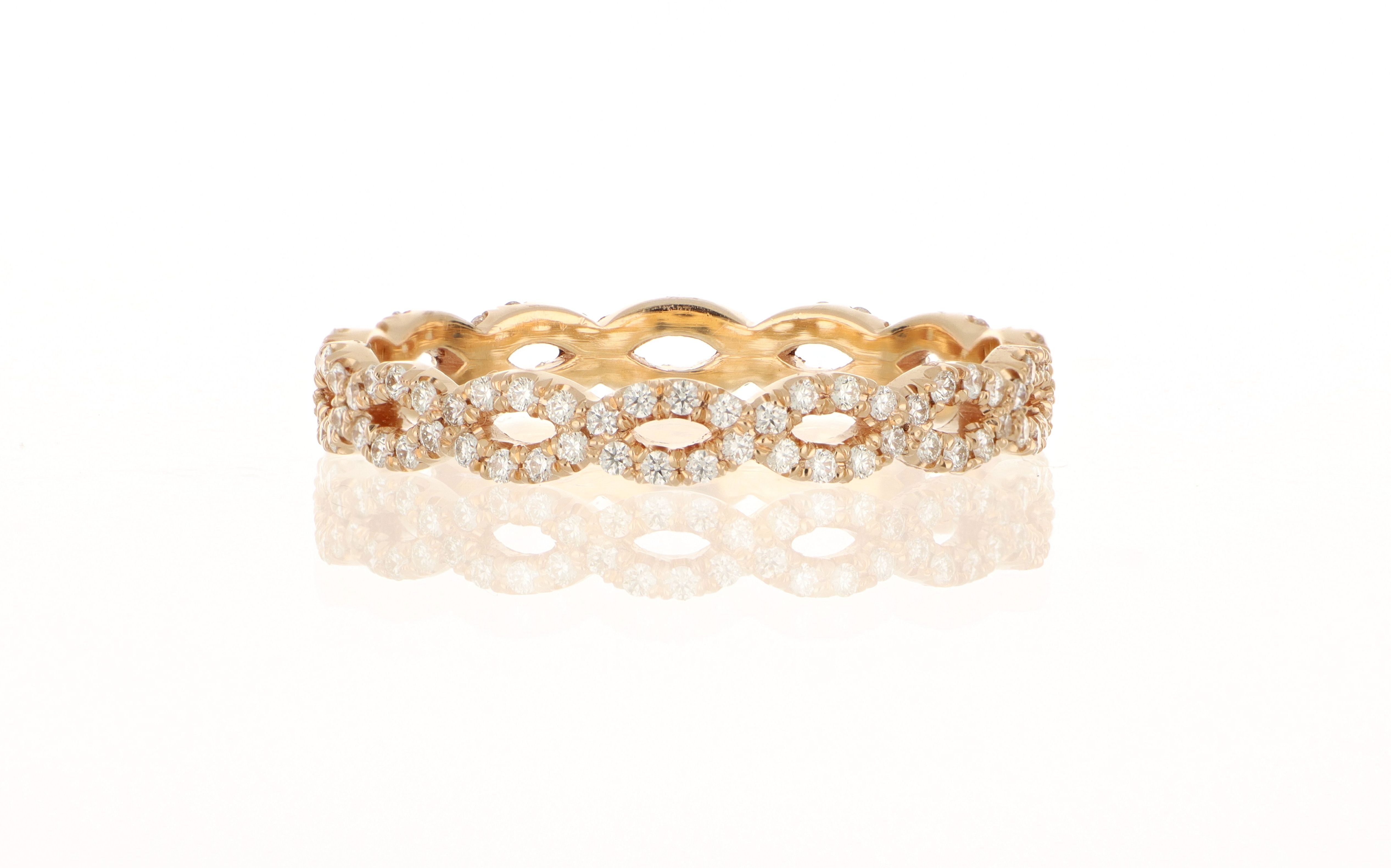 18k Rose Gold Diamond Infinity Eternity Band