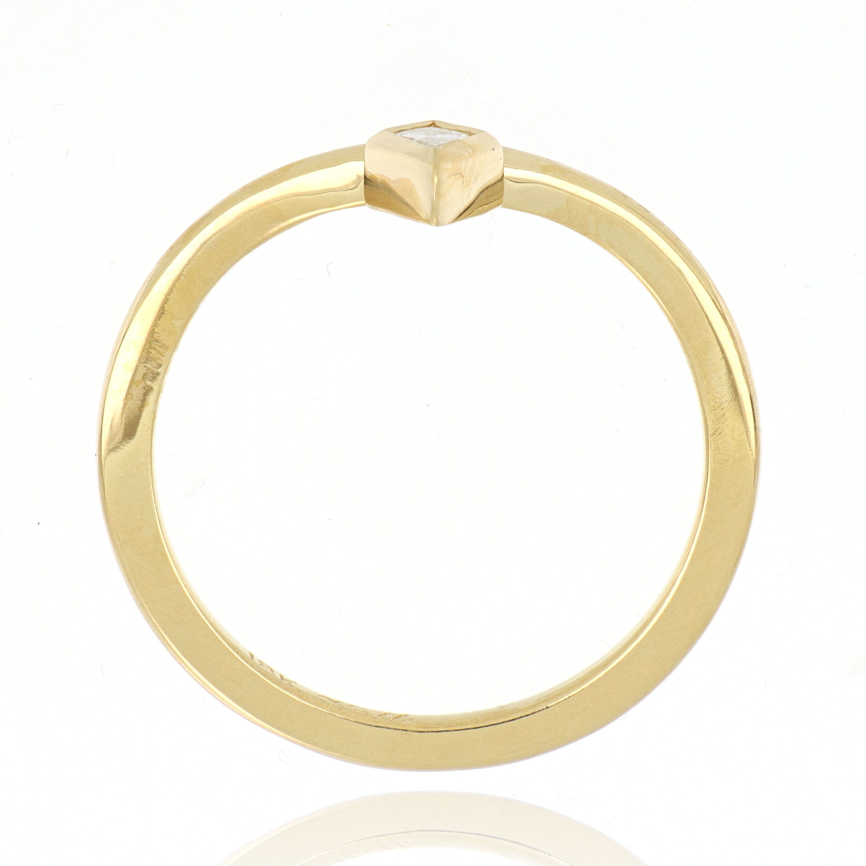 18k Yellow Gold Kite Shaped Diamond Wedding Band - Charles Koll Jewelers