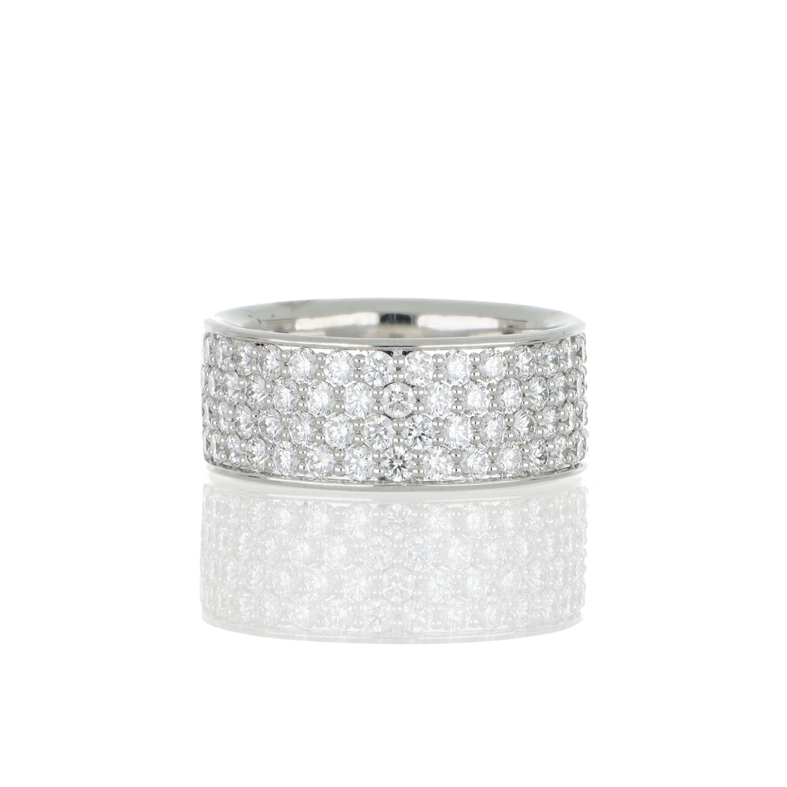 Platinum Pave Silk Diamond Wedding Band