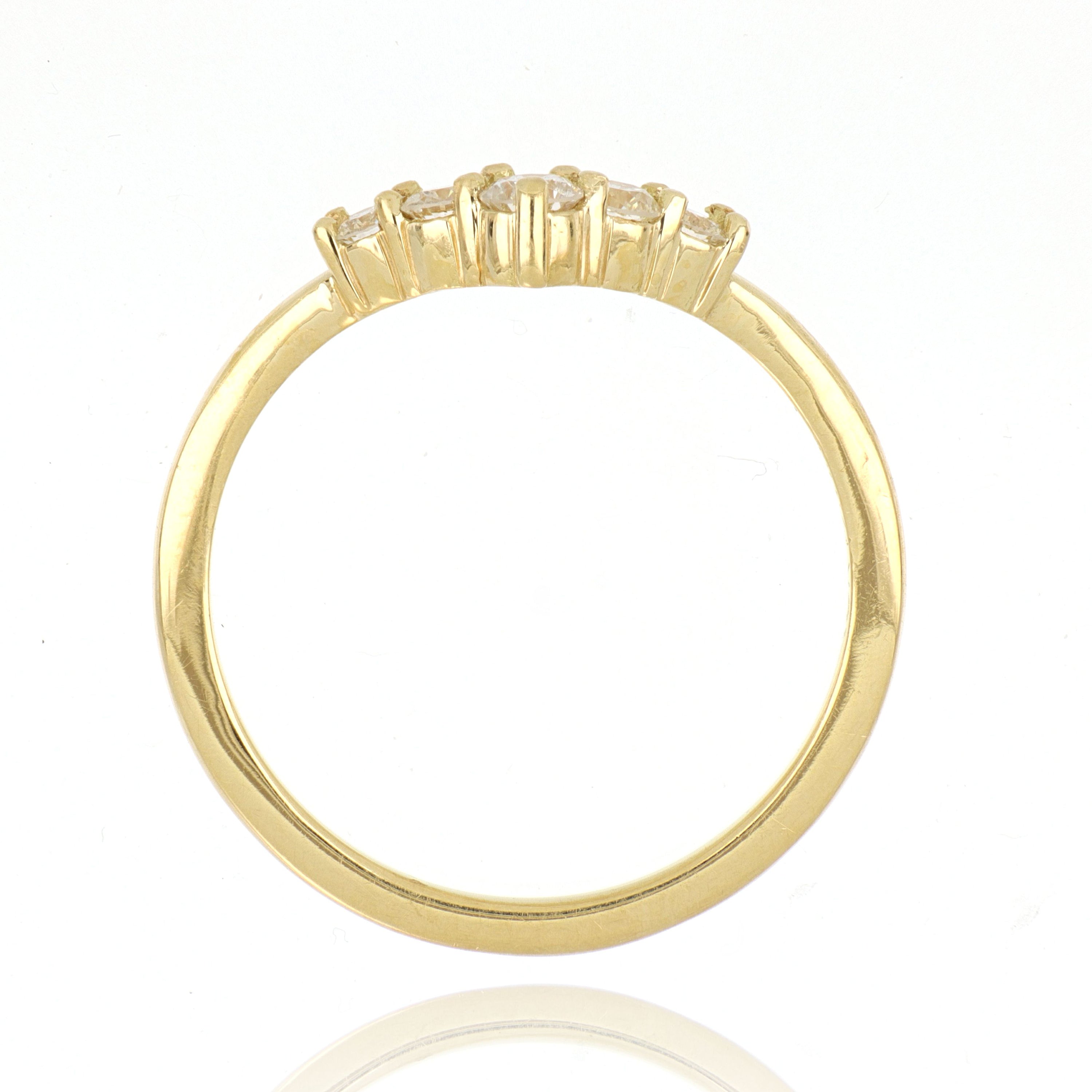 18k Yellow Gold Diamond Shadow Wedding Band - Charles Koll Jewelers