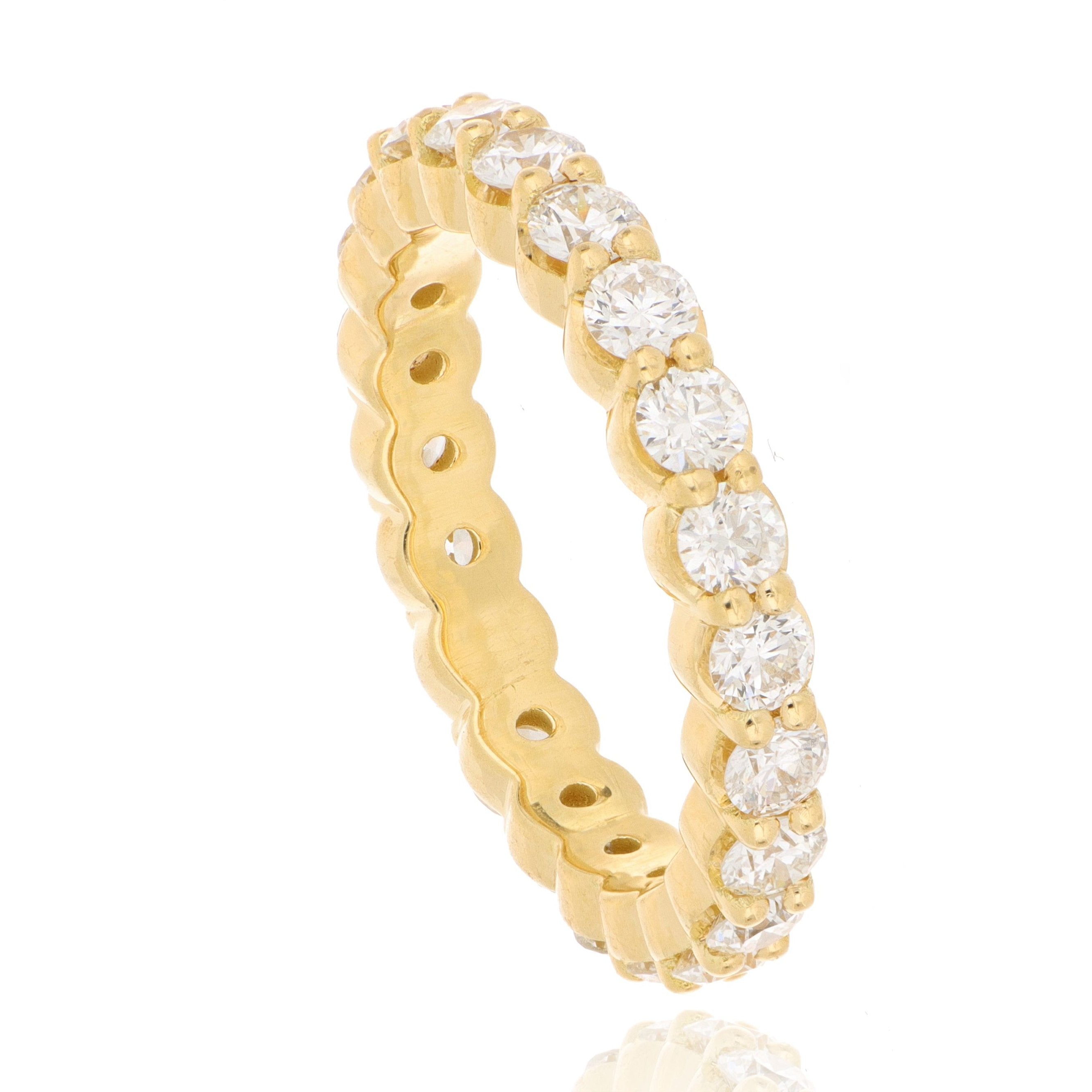 18k Yellow Gold Diamond Eternity Band - Charles Koll Jewelers