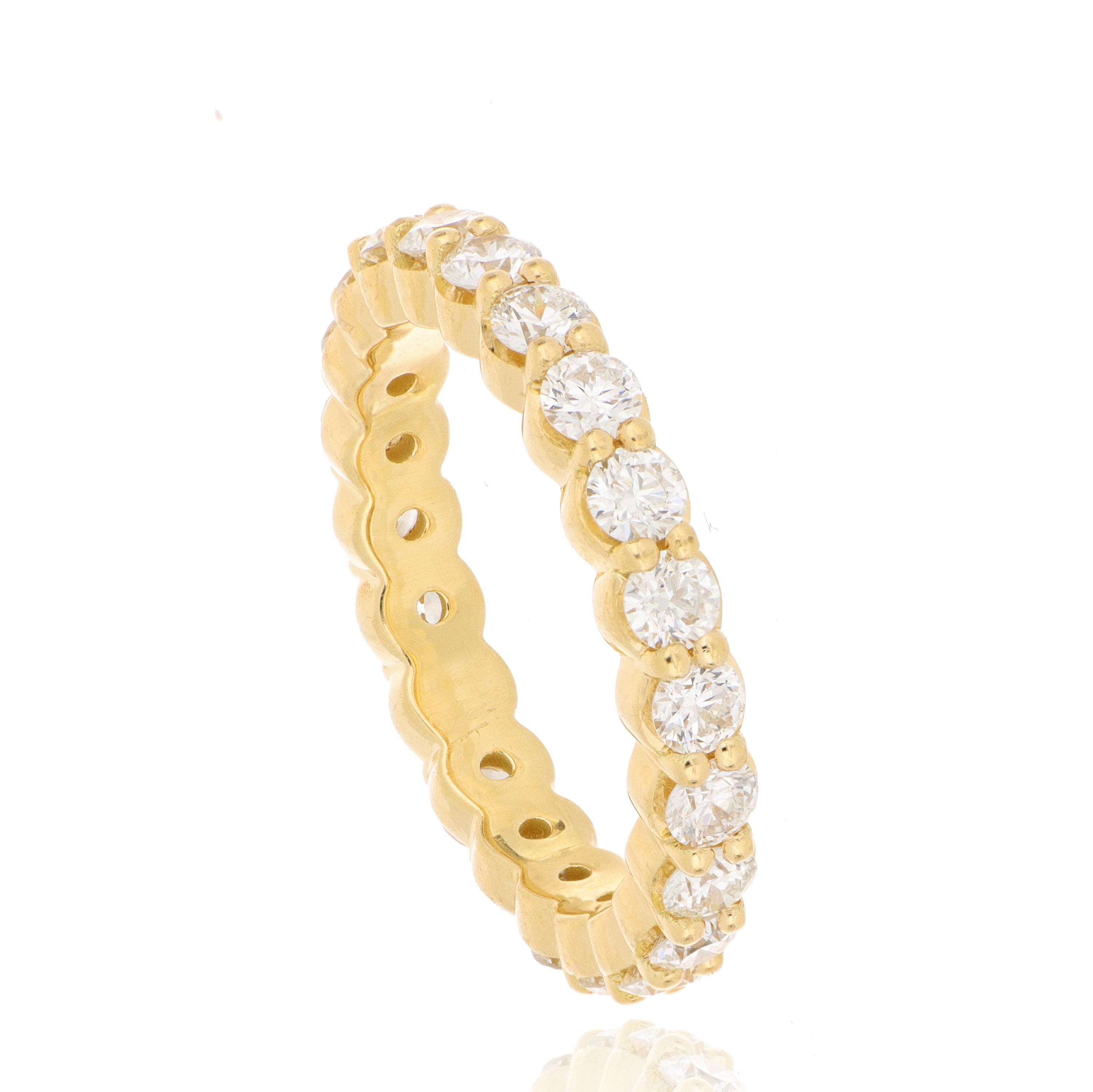 18k Yellow Gold Diamond Eternity Band - Charles Koll Jewelers