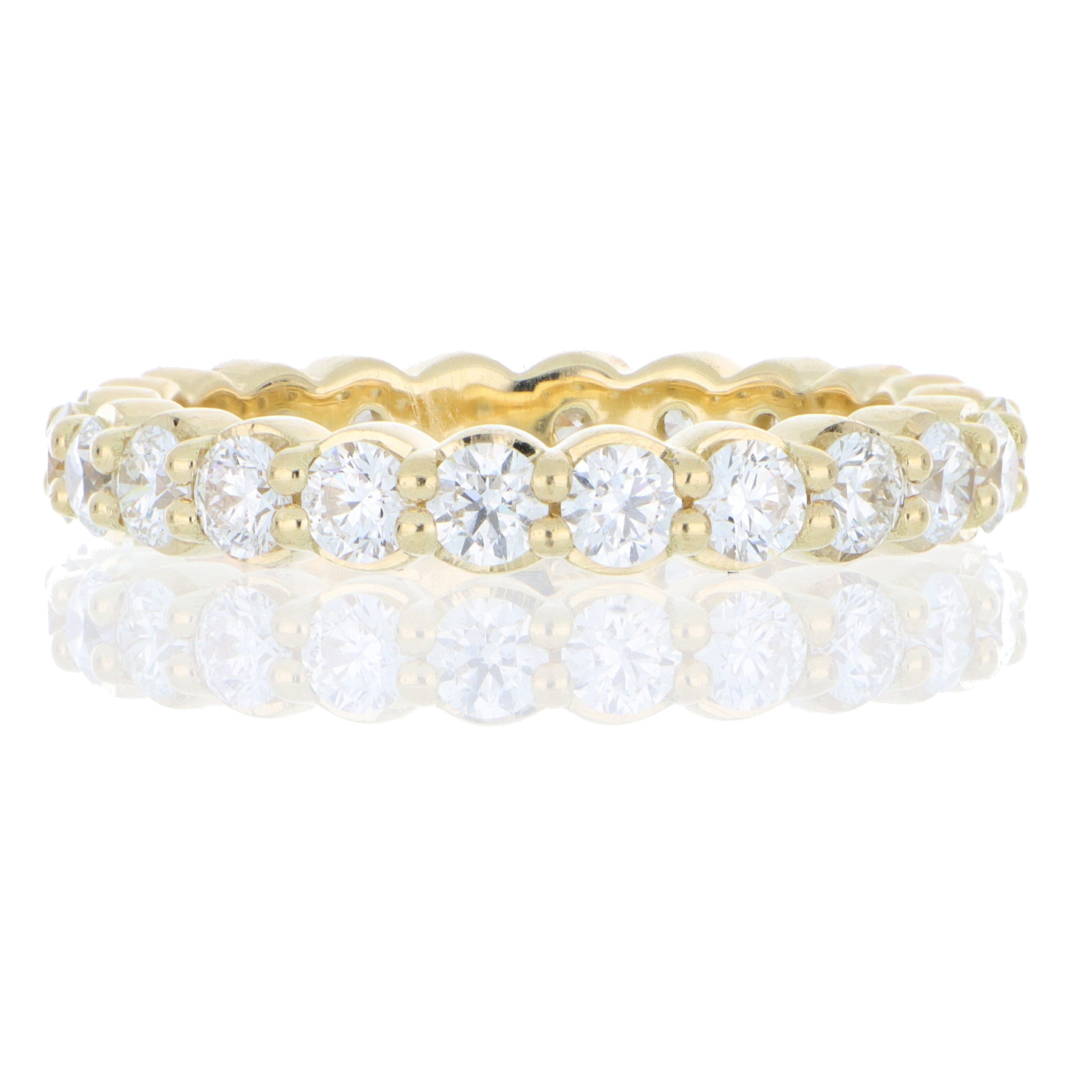 18k Yellow Gold Diamond Eternity Band - Charles Koll Jewelers