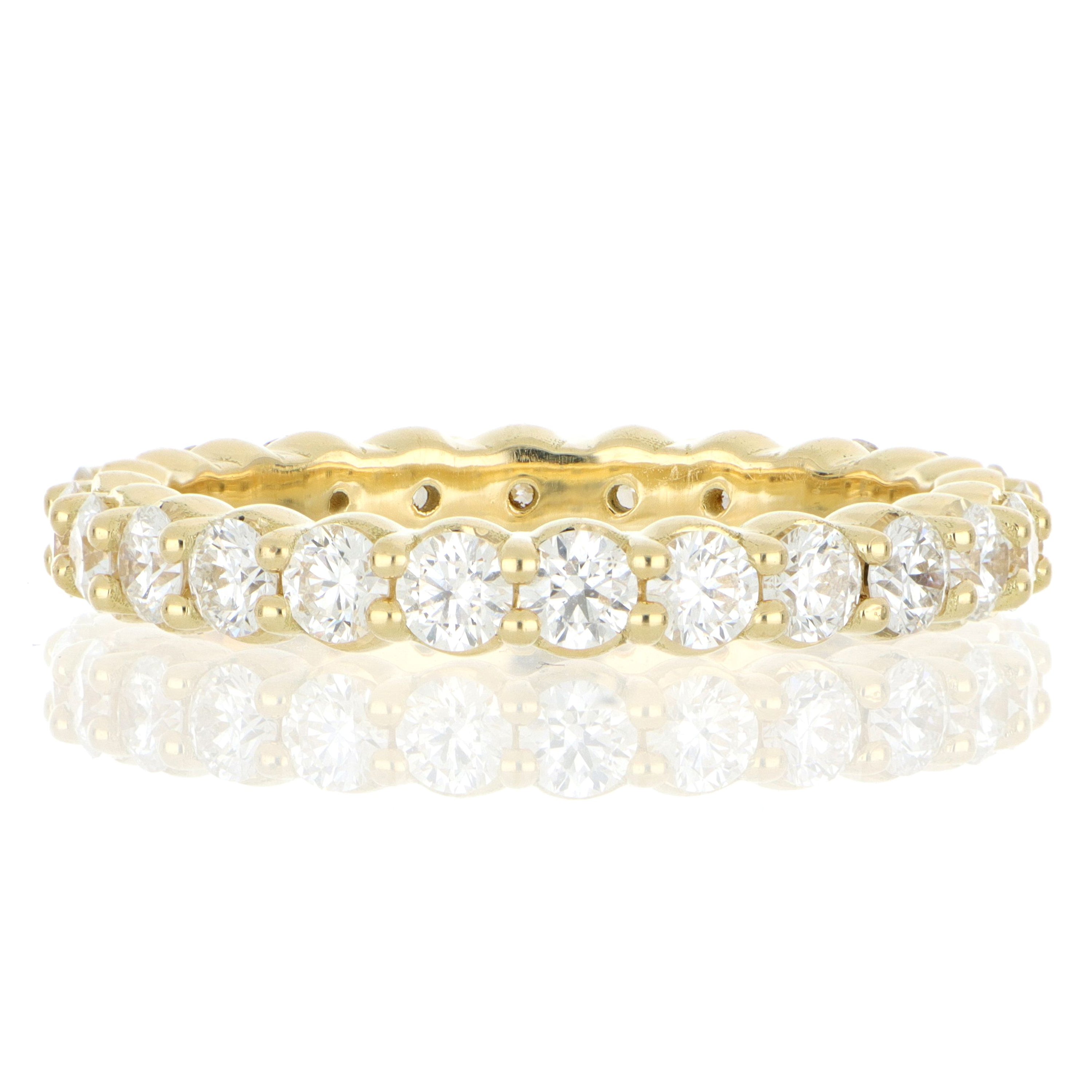 18k Yellow Gold Diamond Eternity Band - Charles Koll Jewelers