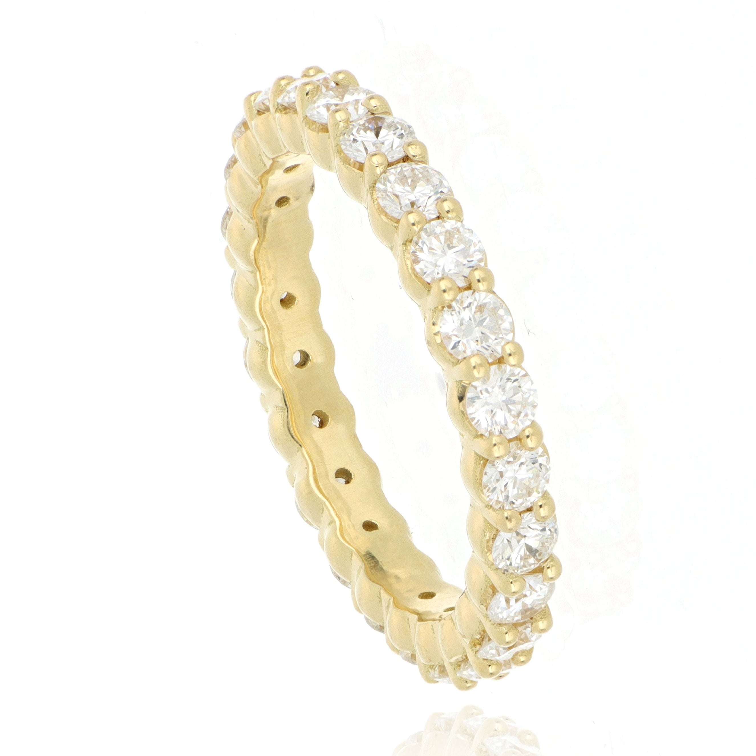 18k Yellow Gold Diamond Eternity Band - Charles Koll Jewelers