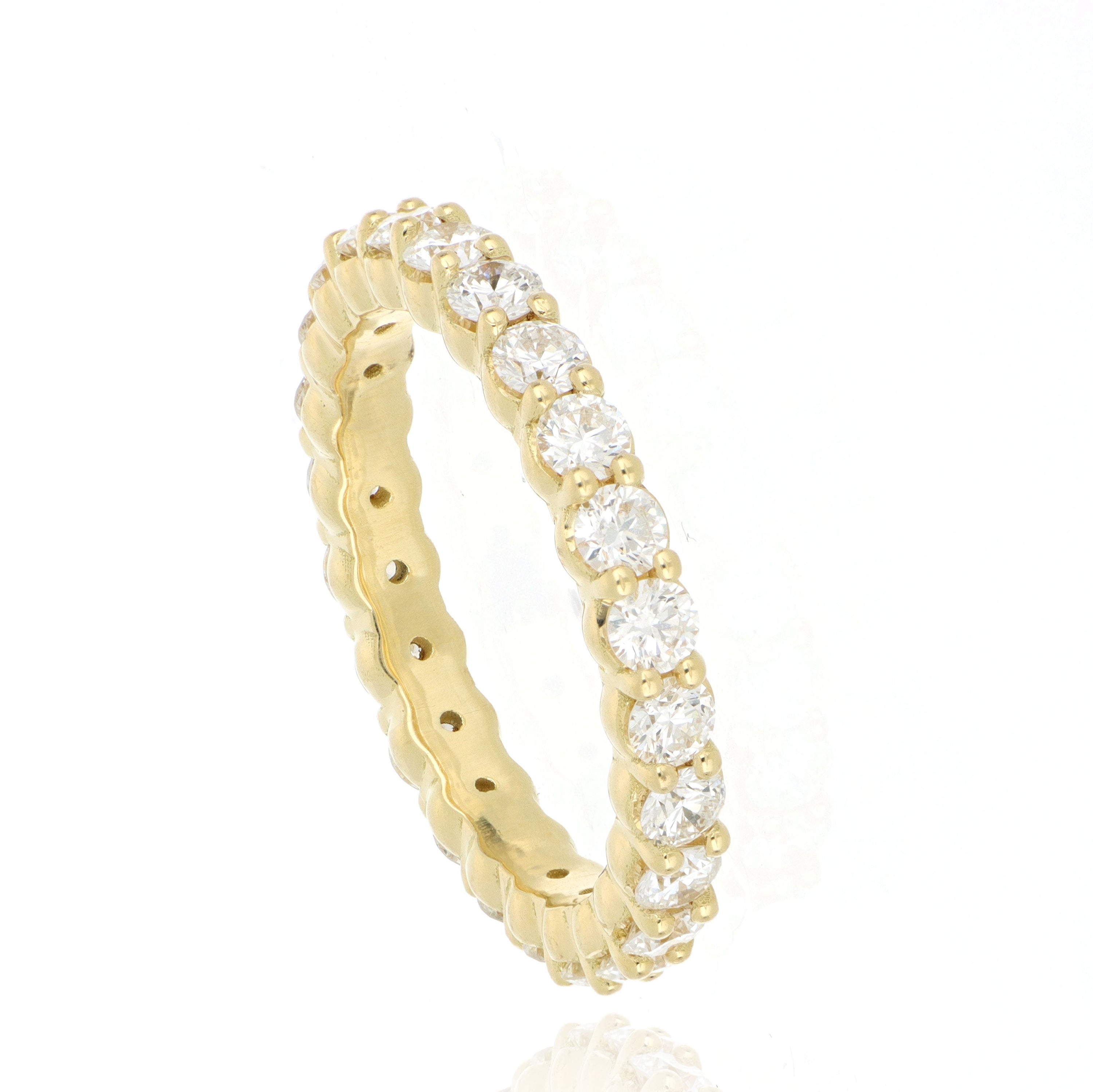 18k Yellow Gold Diamond Eternity Band - Charles Koll Jewelers