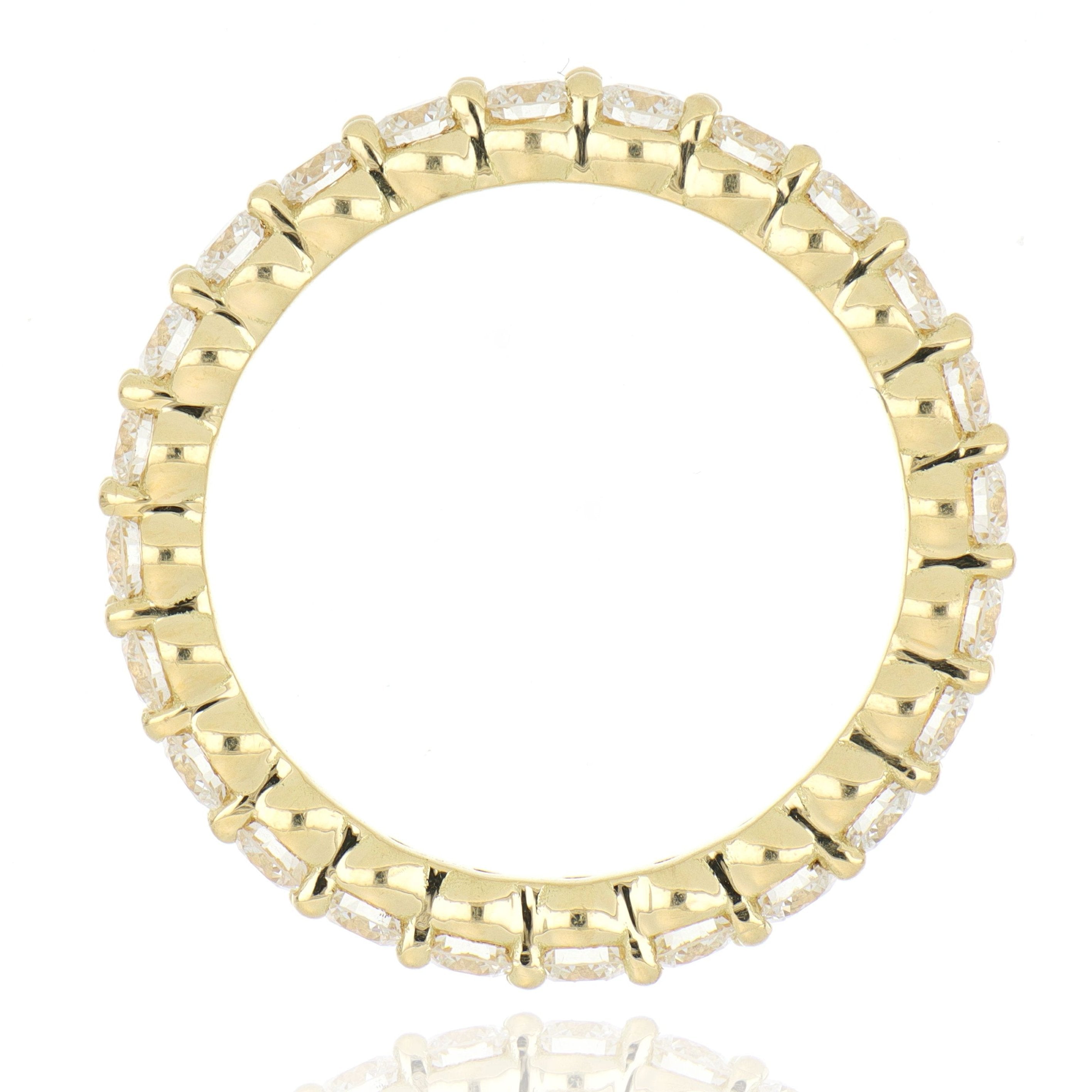 18k Yellow Gold Diamond Eternity Band - Charles Koll Jewelers