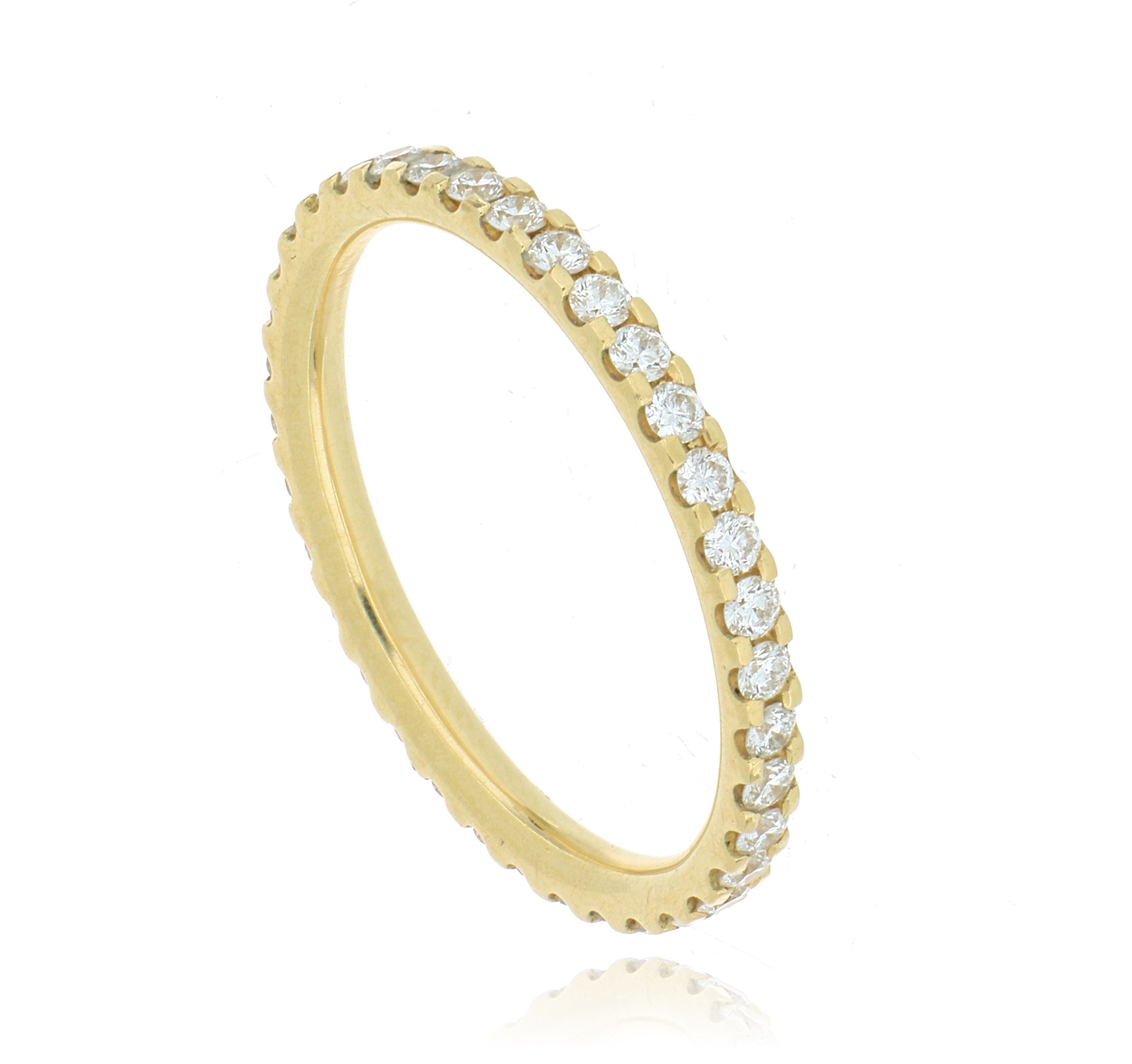 18k Yellow Gold Diamond Eternity Band - Charles Koll Jewelers