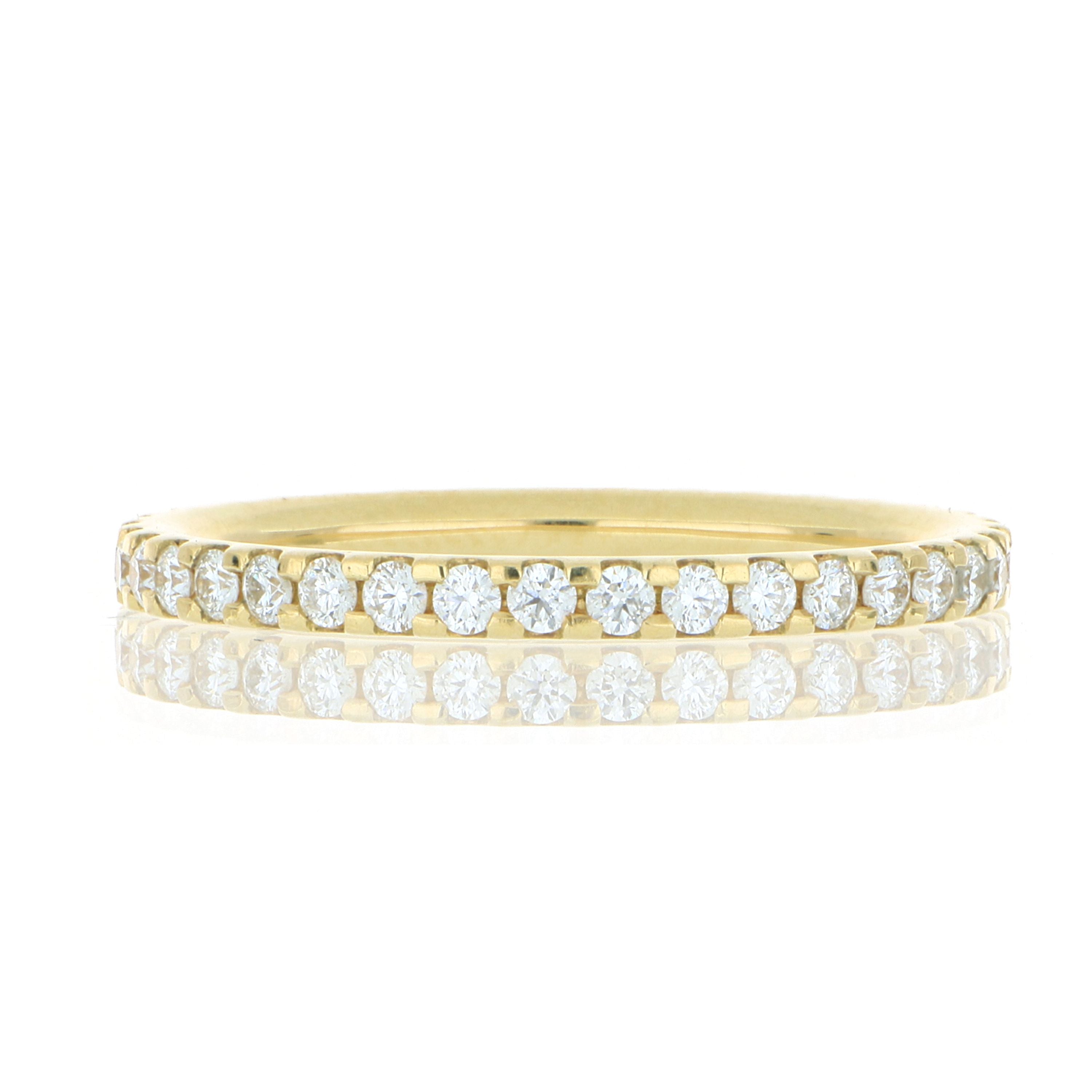 18k Yellow Gold Diamond Eternity Band - Charles Koll Jewelers