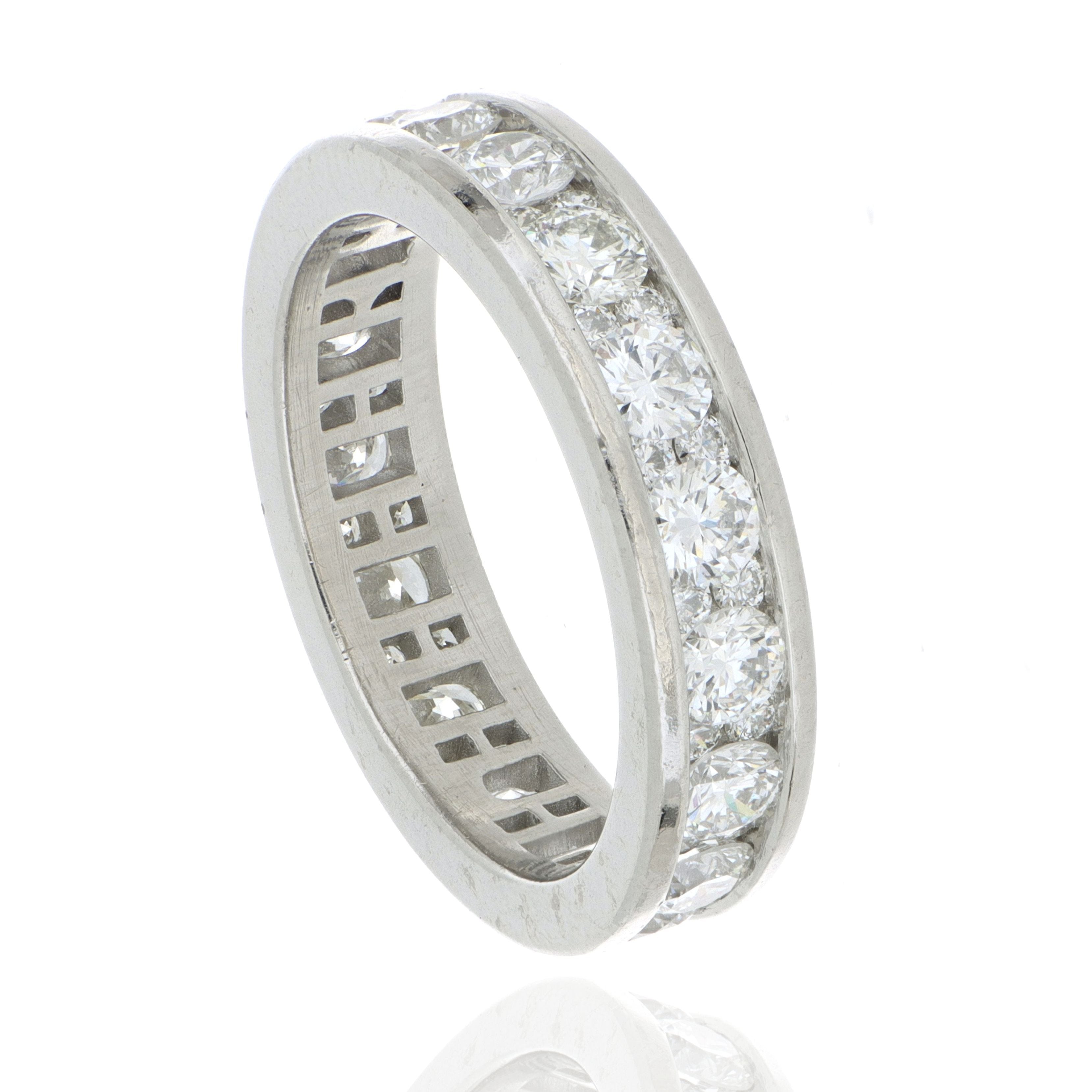 Platinum Channel Set Diamond Eternity Band - Charles Koll Jewelers