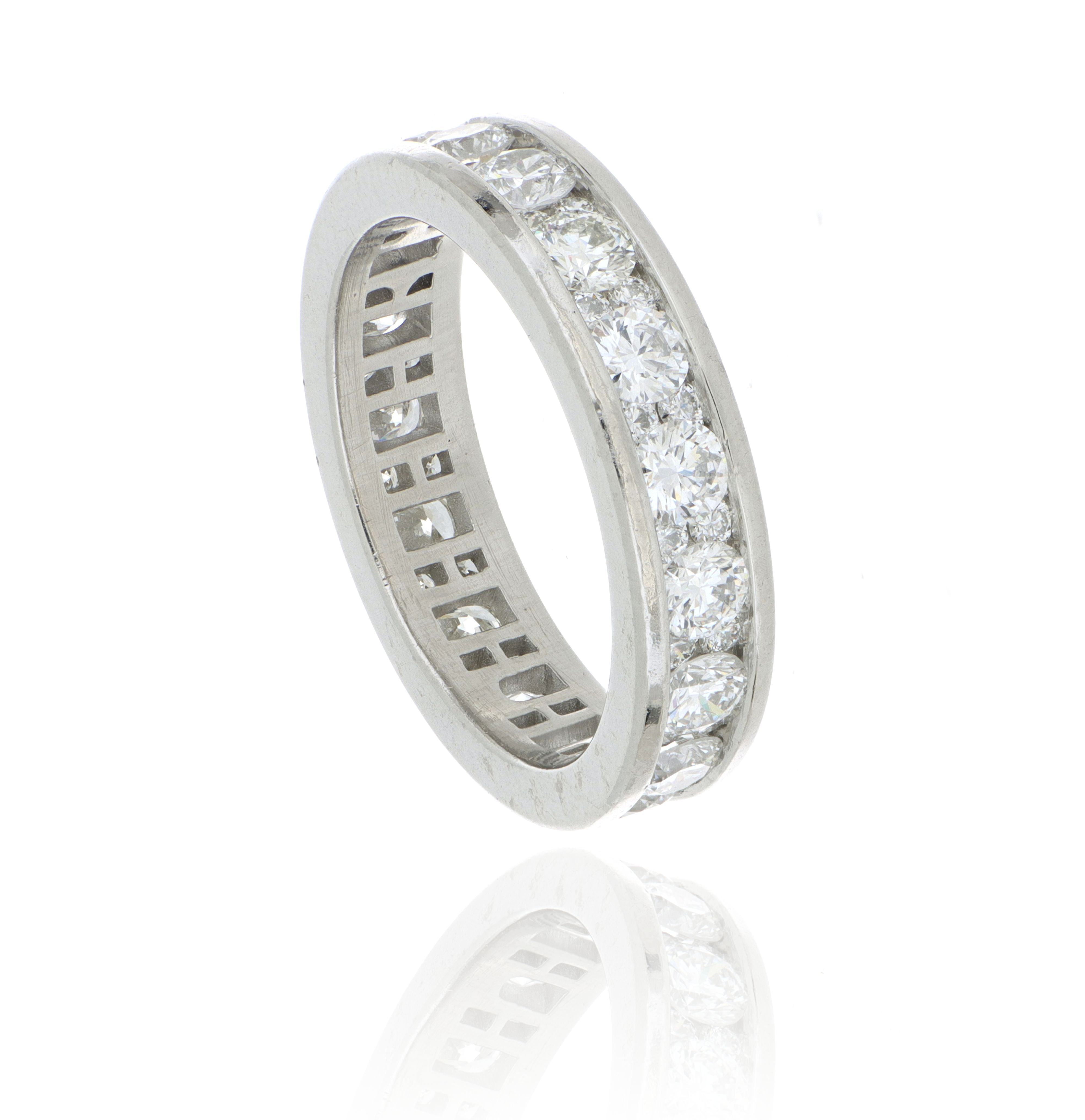 Platinum Channel Set Diamond Eternity Band - Charles Koll Jewelers