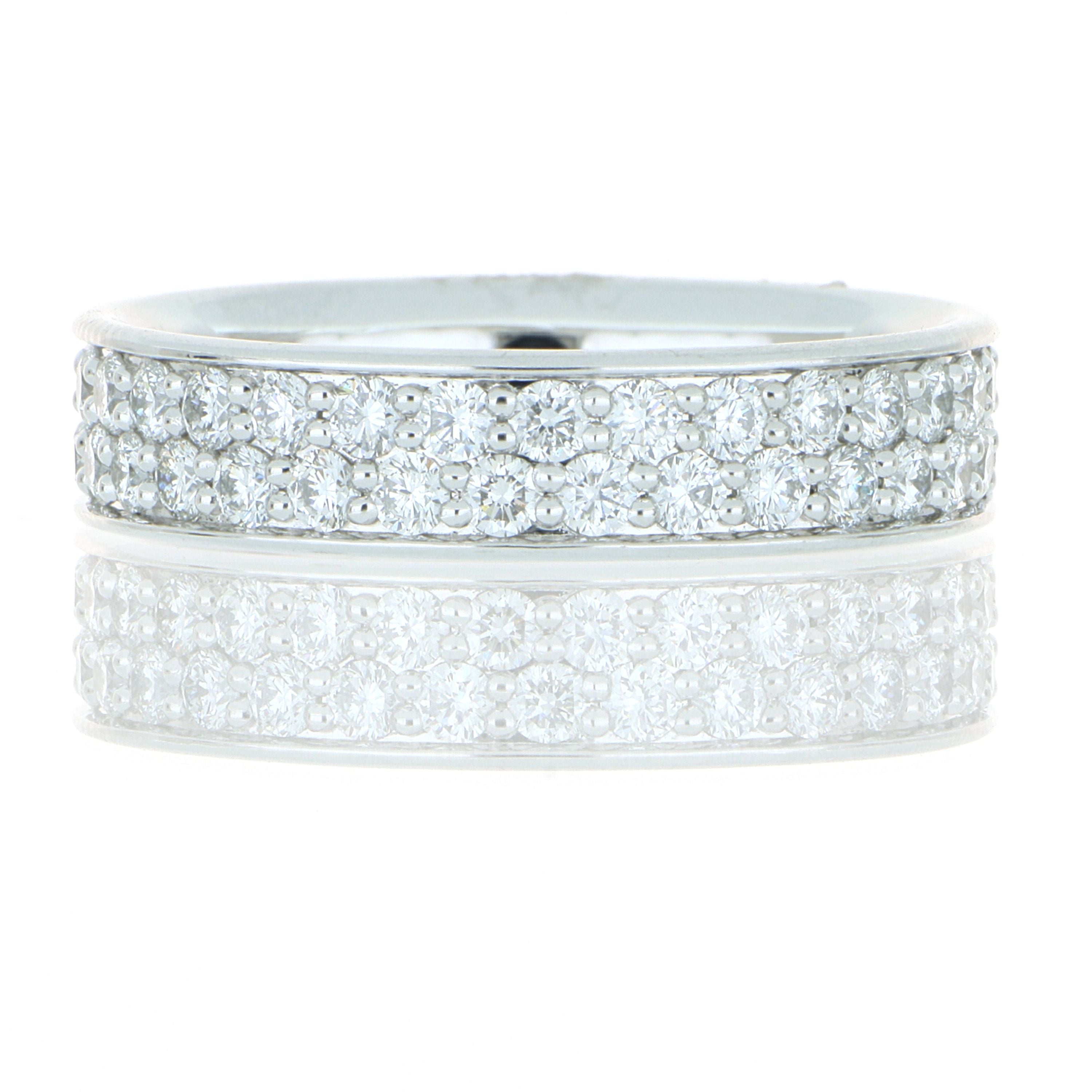 Platinum Silk Pave Diamond Ring - Charles Koll Jewelers