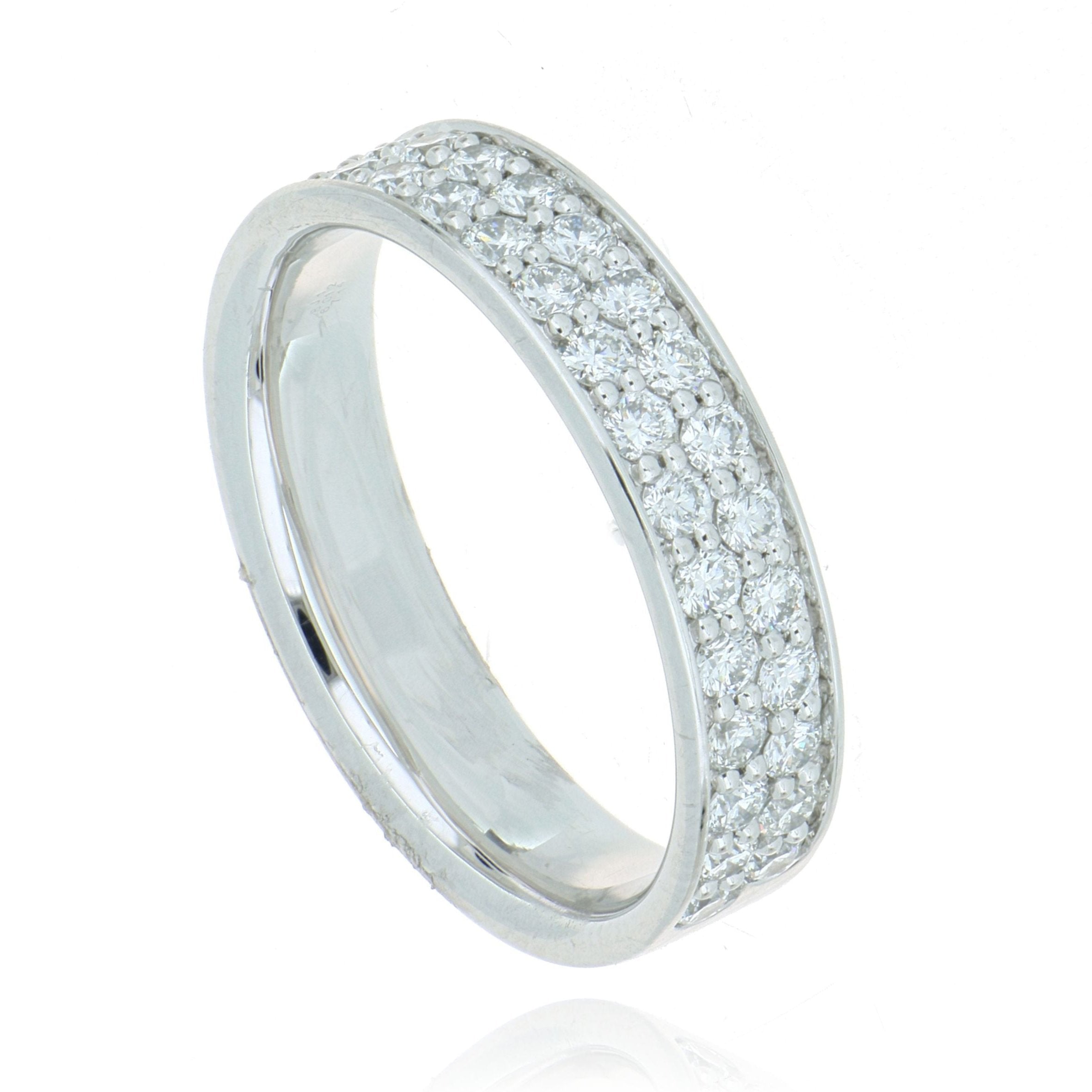 Platinum Silk Pave Diamond Ring - Charles Koll Jewelers