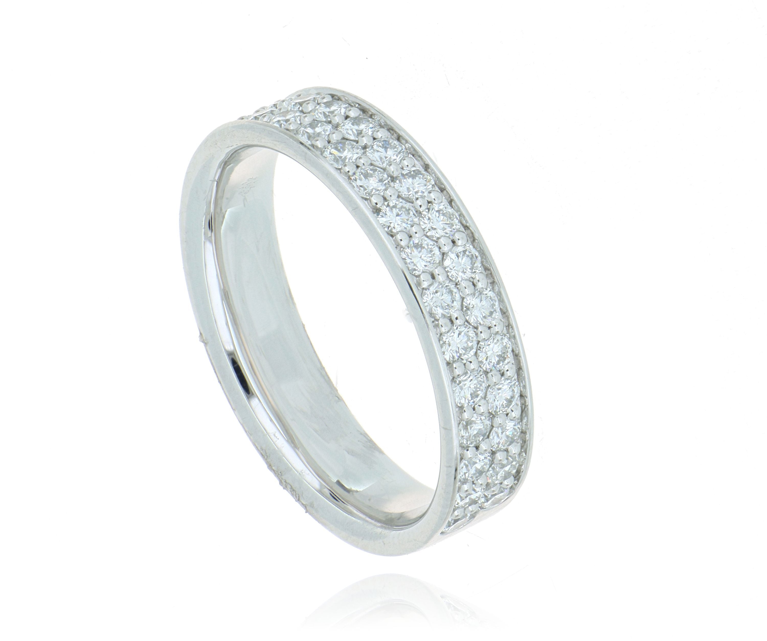 Platinum Silk Pave Diamond Ring - Charles Koll Jewelers