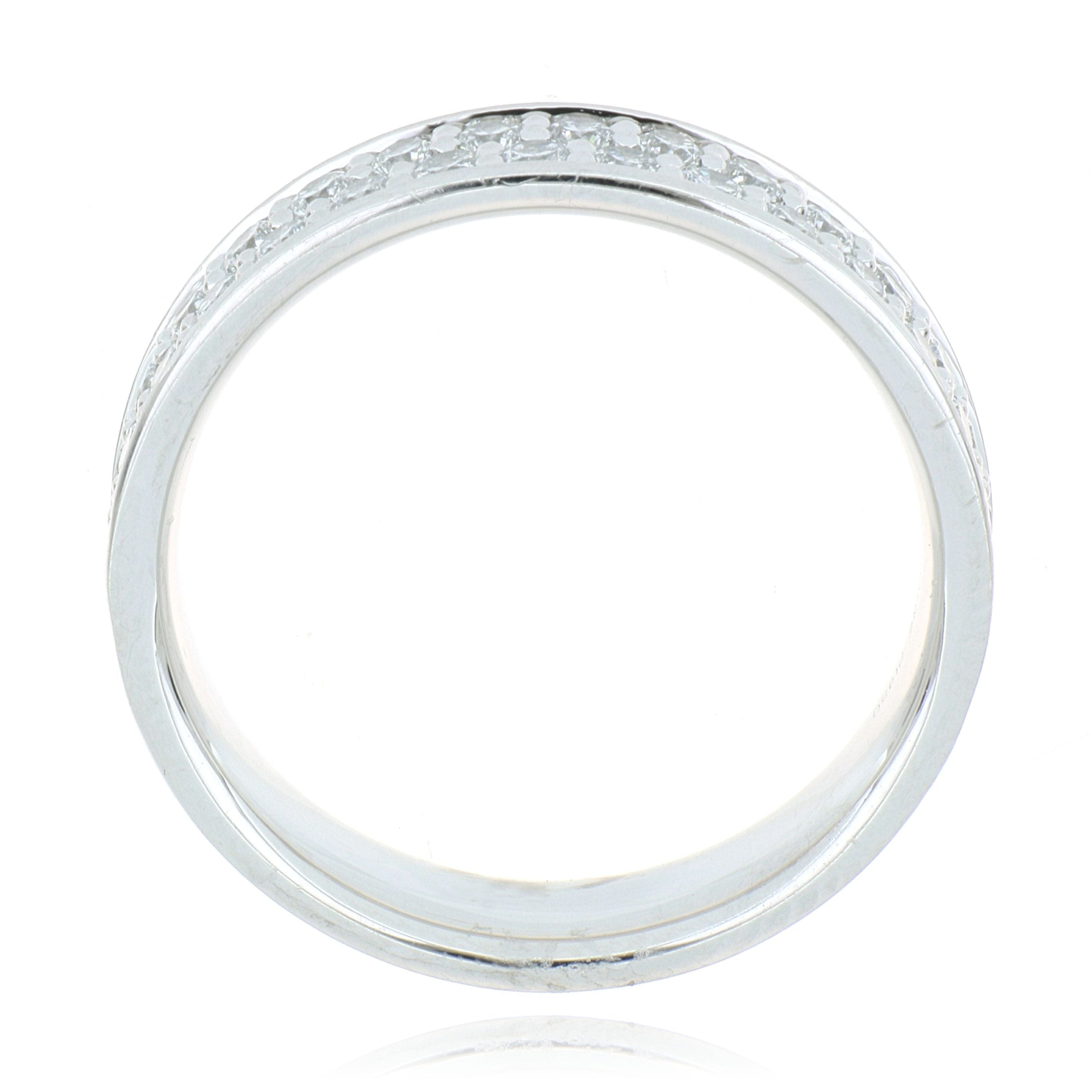 Platinum Silk Pave Diamond Ring - Charles Koll Jewelers