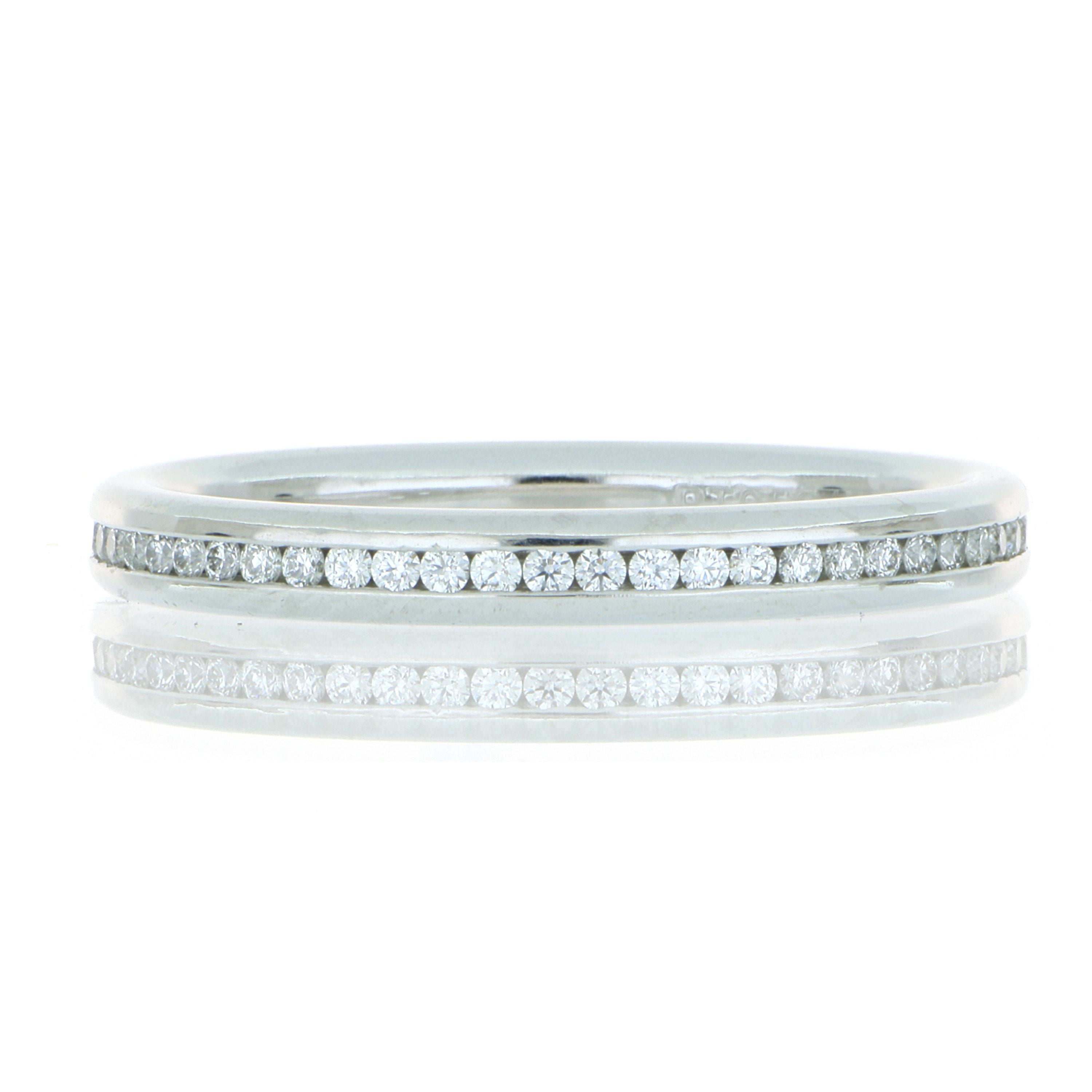 Platinum Channel Set Diamond Eternity Band - Charles Koll Jewelers