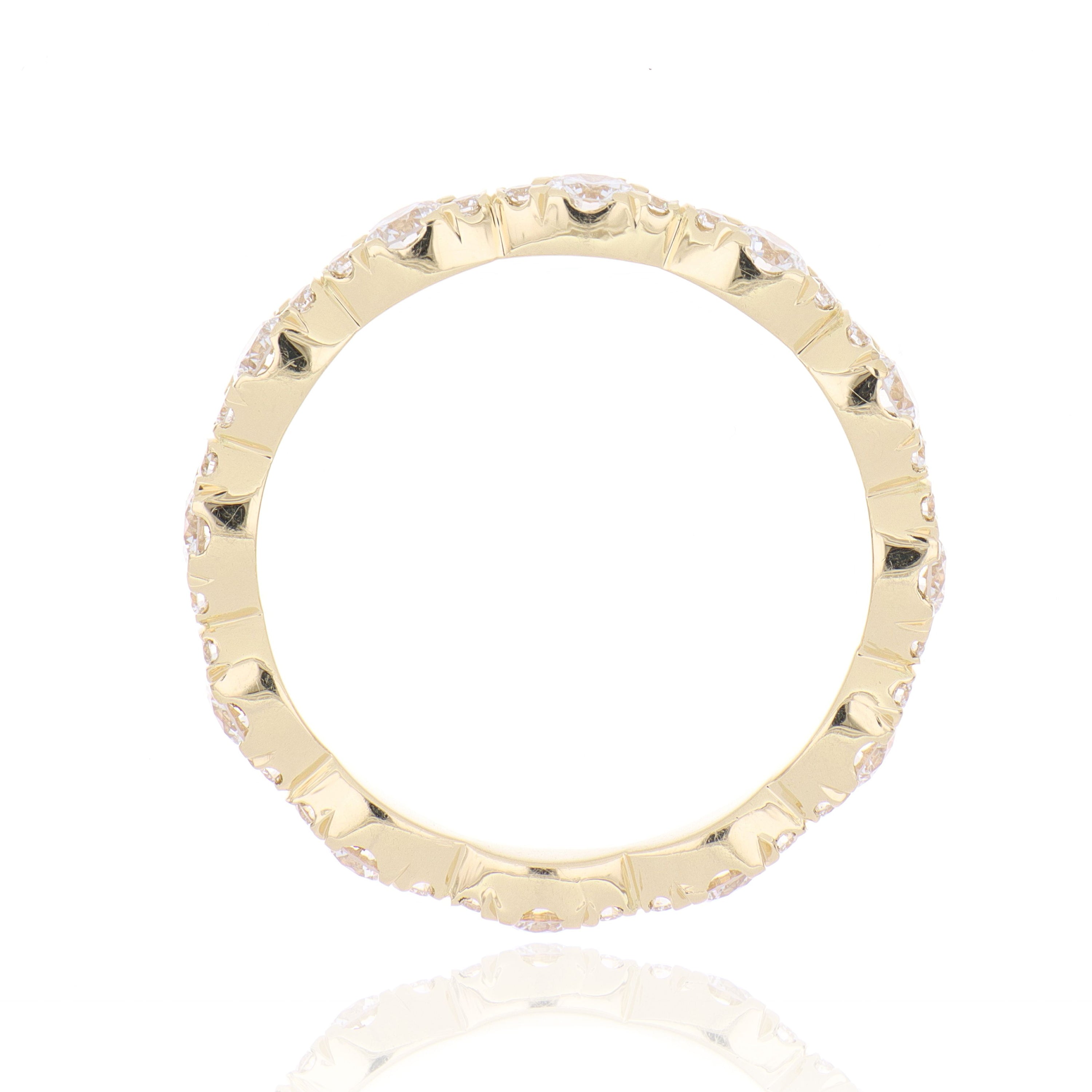 18k Yellow Gold Diamond Eternity Wedding Band - Charles Koll Jewelers