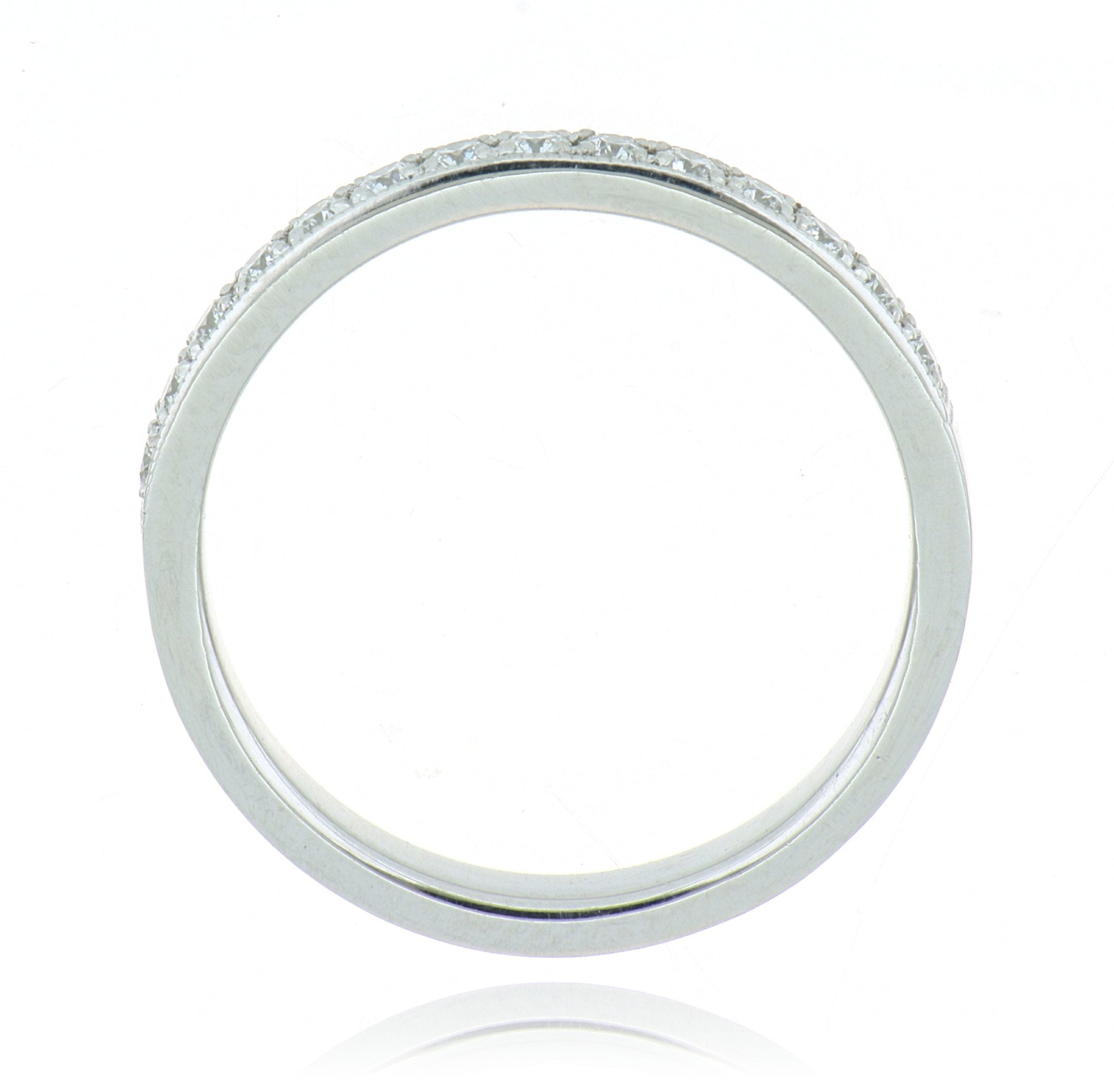 Platinum Milgrain Diamond Band - Charles Koll Jewelers