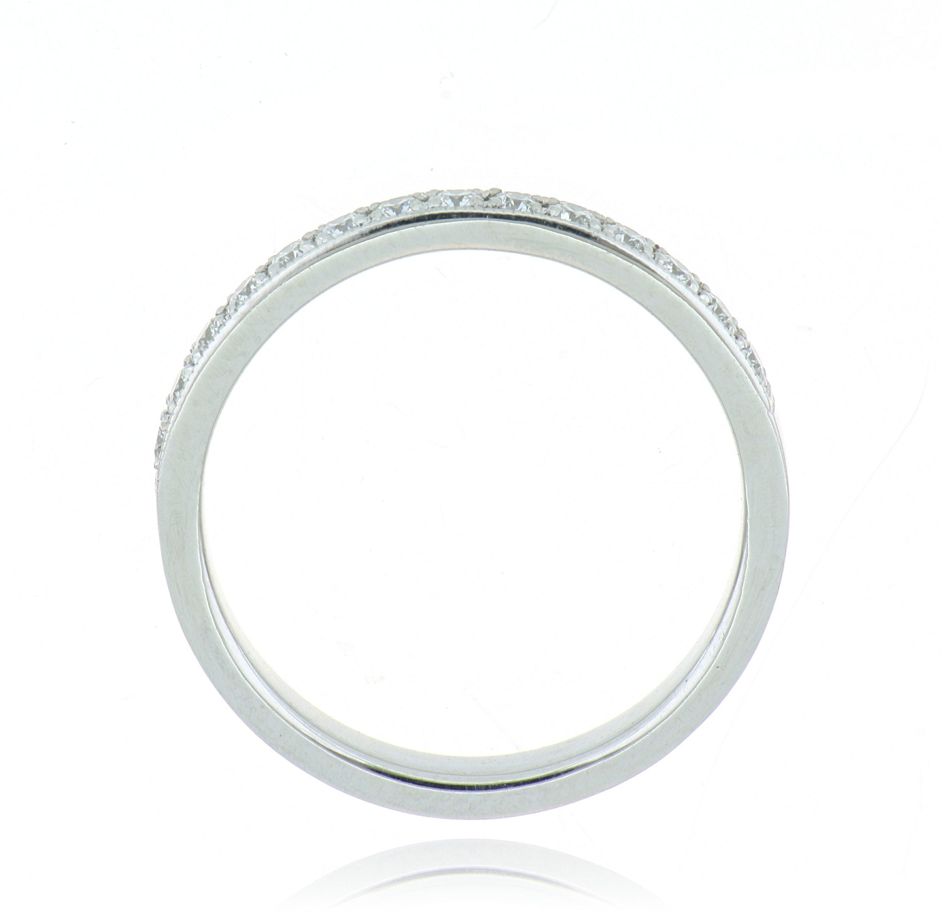 Platinum Milgrain Diamond Band - Charles Koll Jewelers