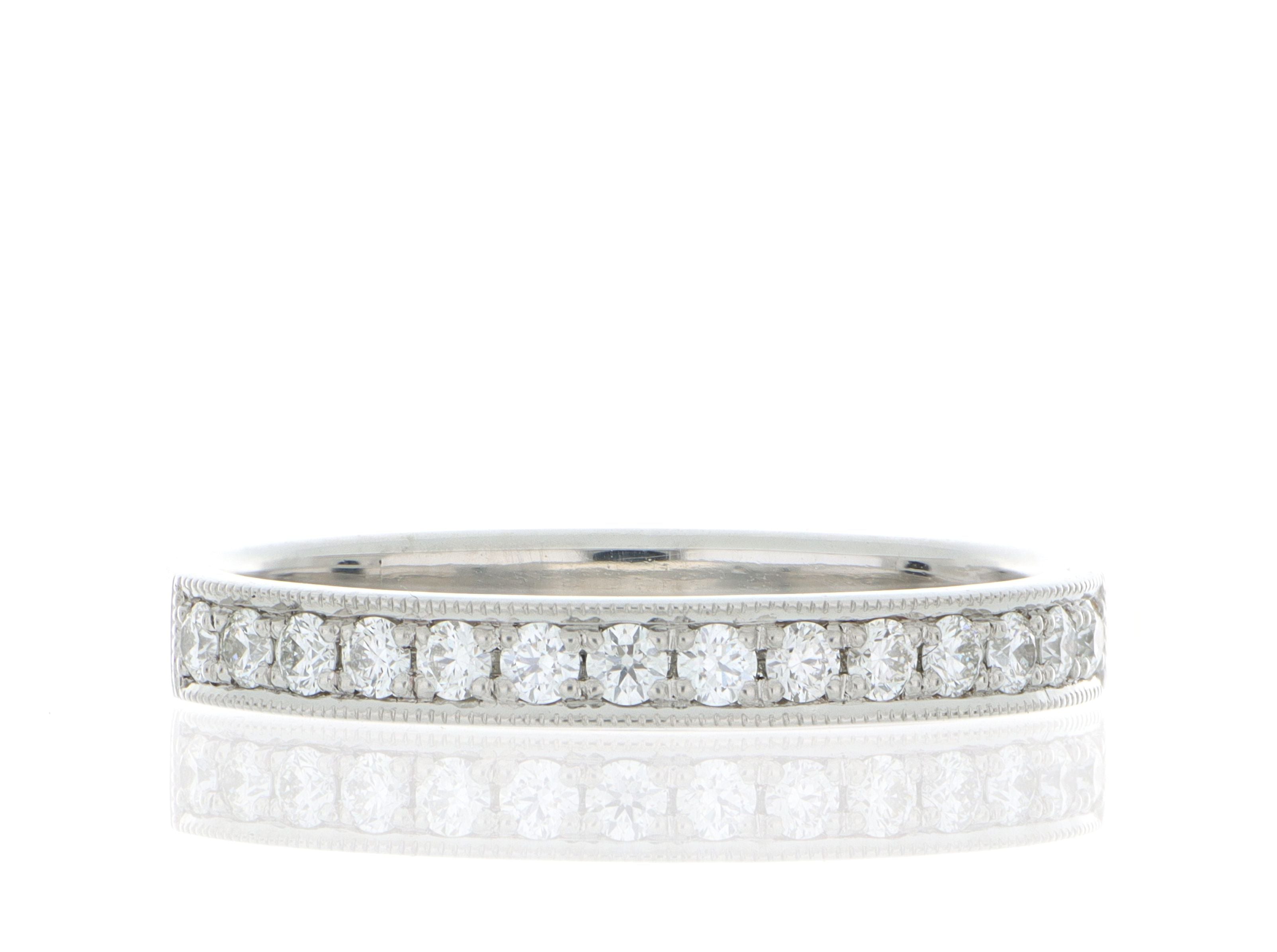 Platinum Milgrain Diamond Band - Charles Koll Jewelers