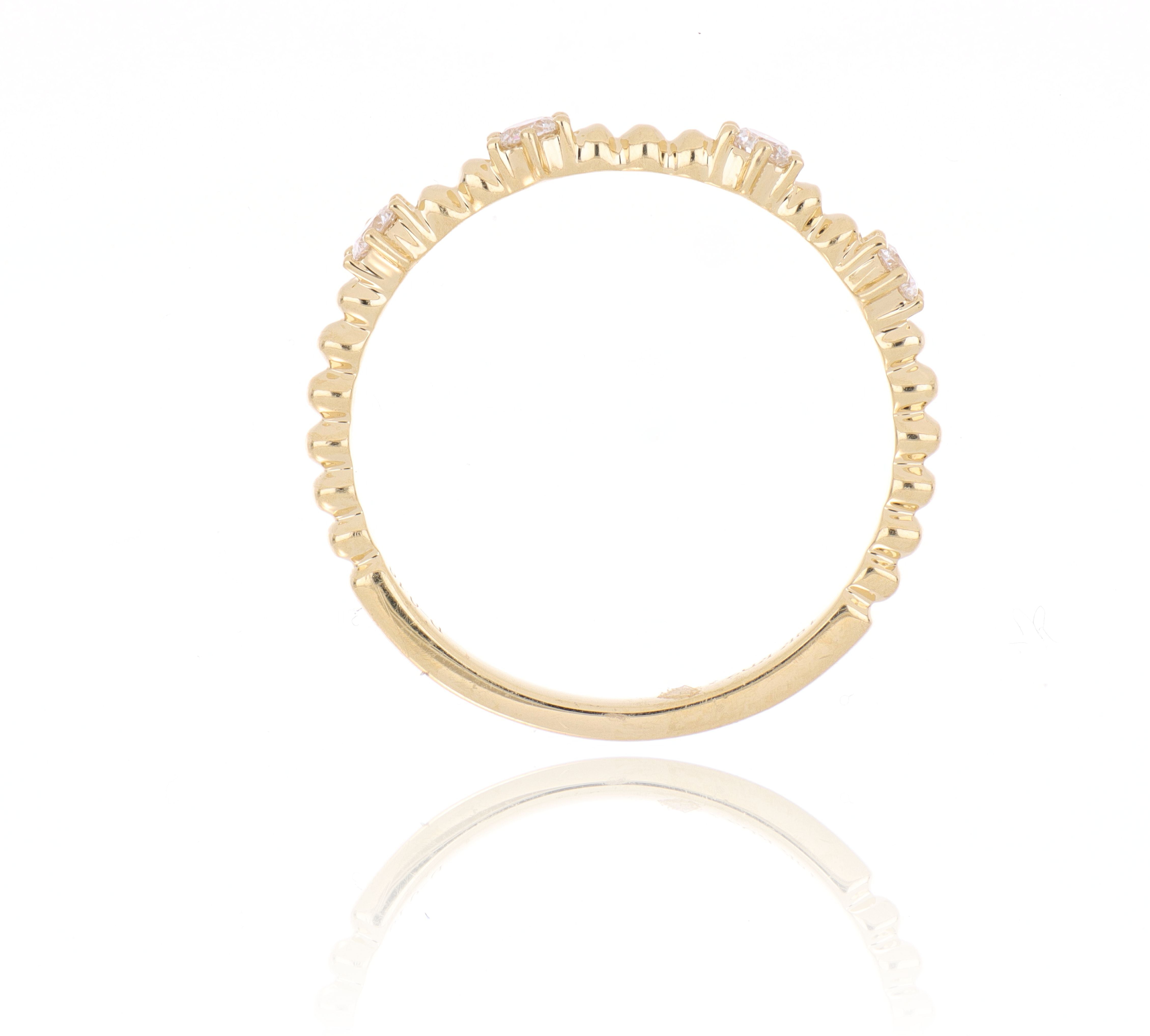 18k Yellow Gold Diamond Wedding Band - Charles Koll Jewelers