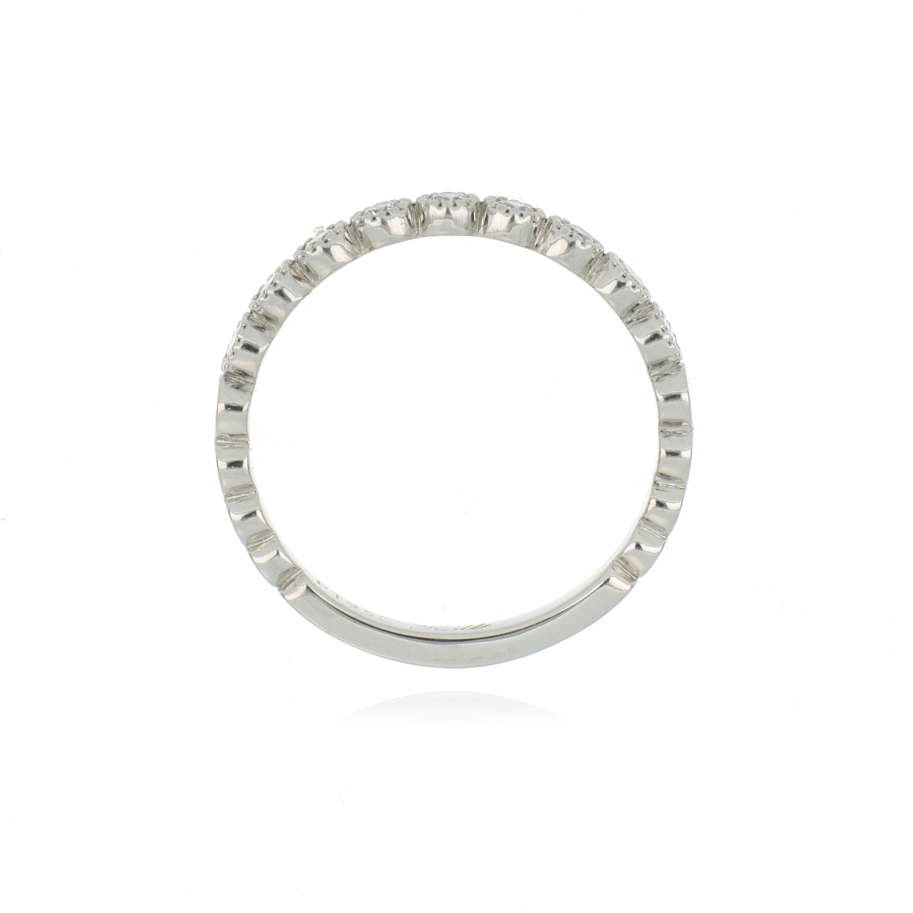 Platinum Milgrain Bezel Diamond Wedding Band