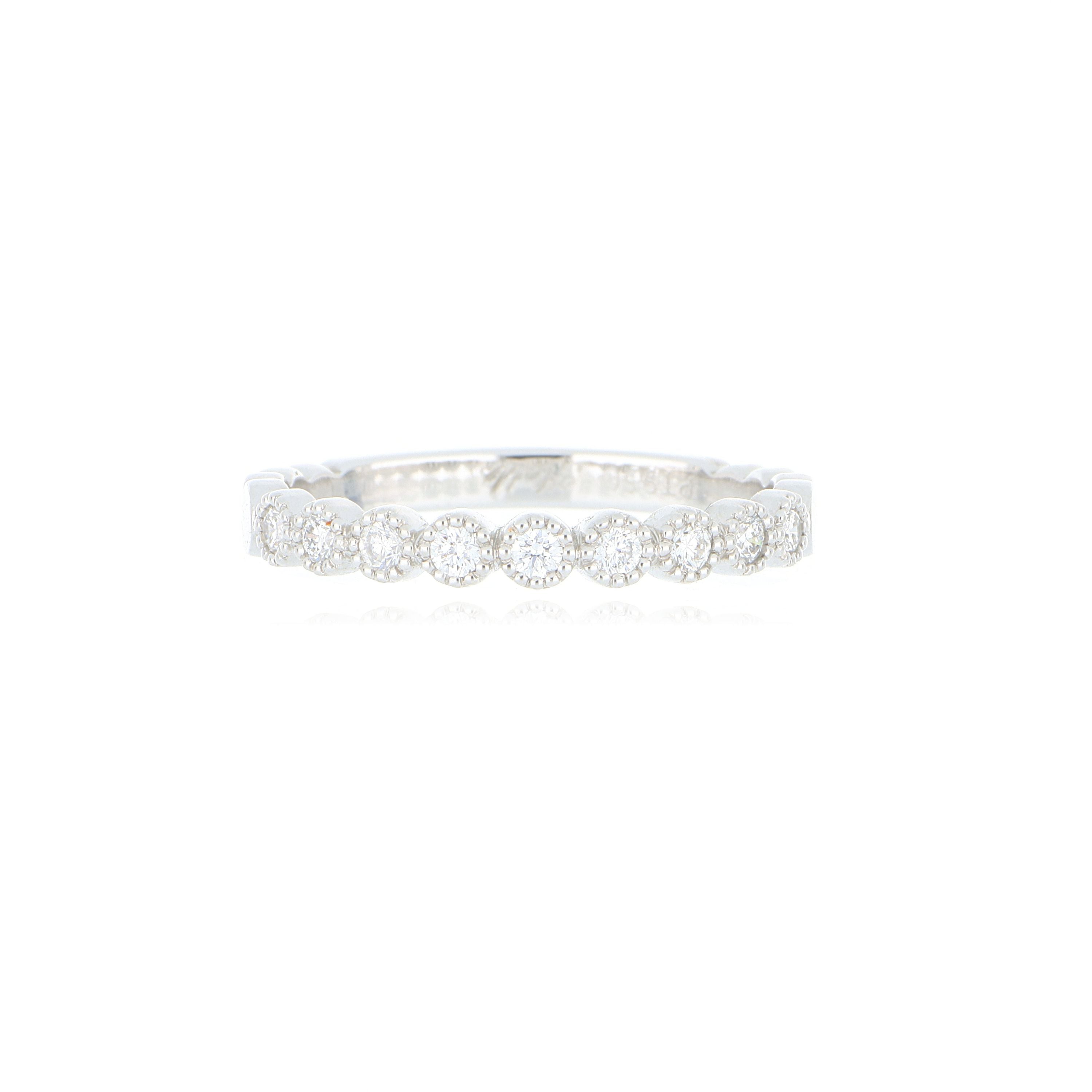 Platinum Milgrain Bezel Diamond Wedding Band