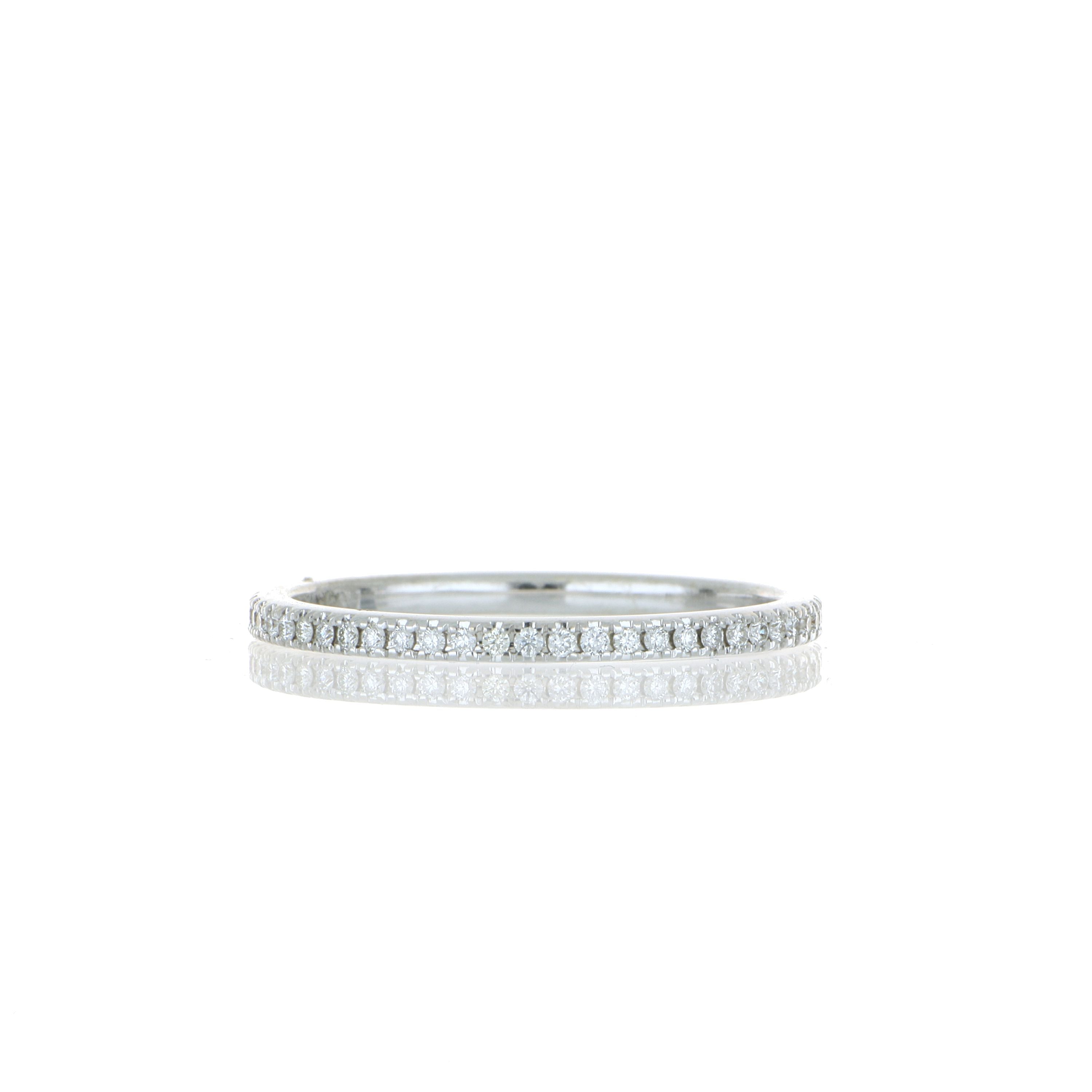 18k White Gold Classic Diamond Eternity Wedding Band