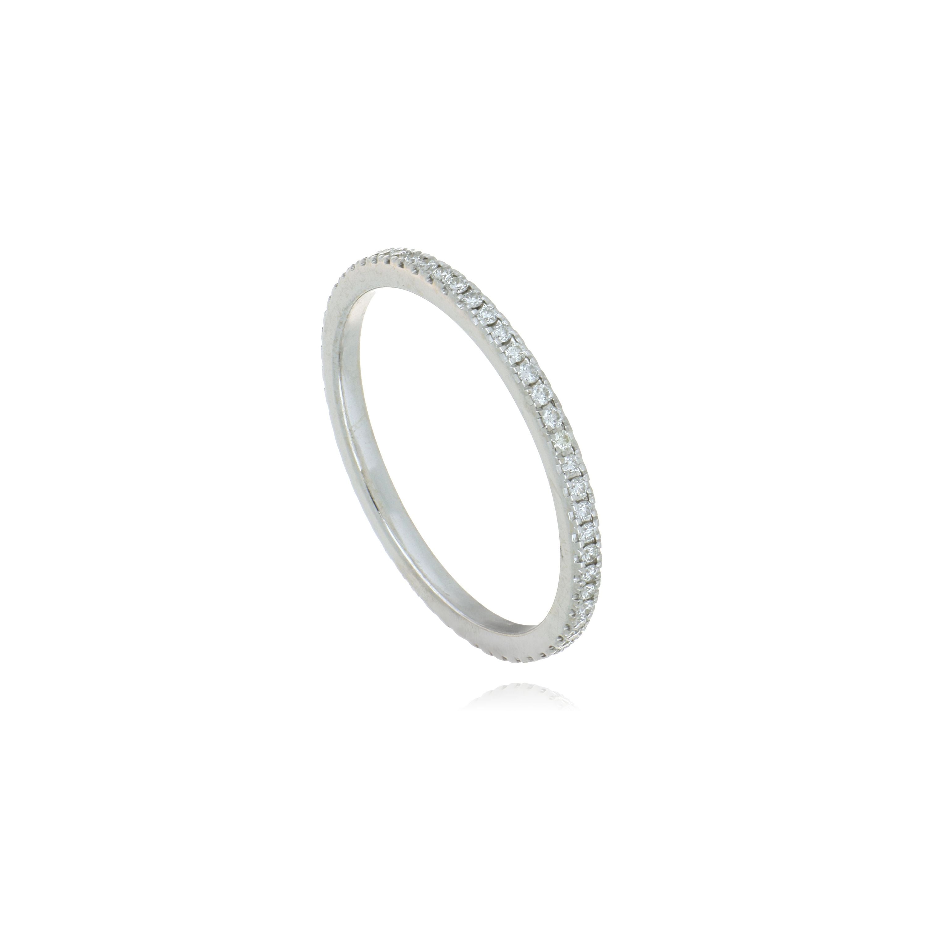 18k White Gold Classic Diamond Eternity Wedding Band