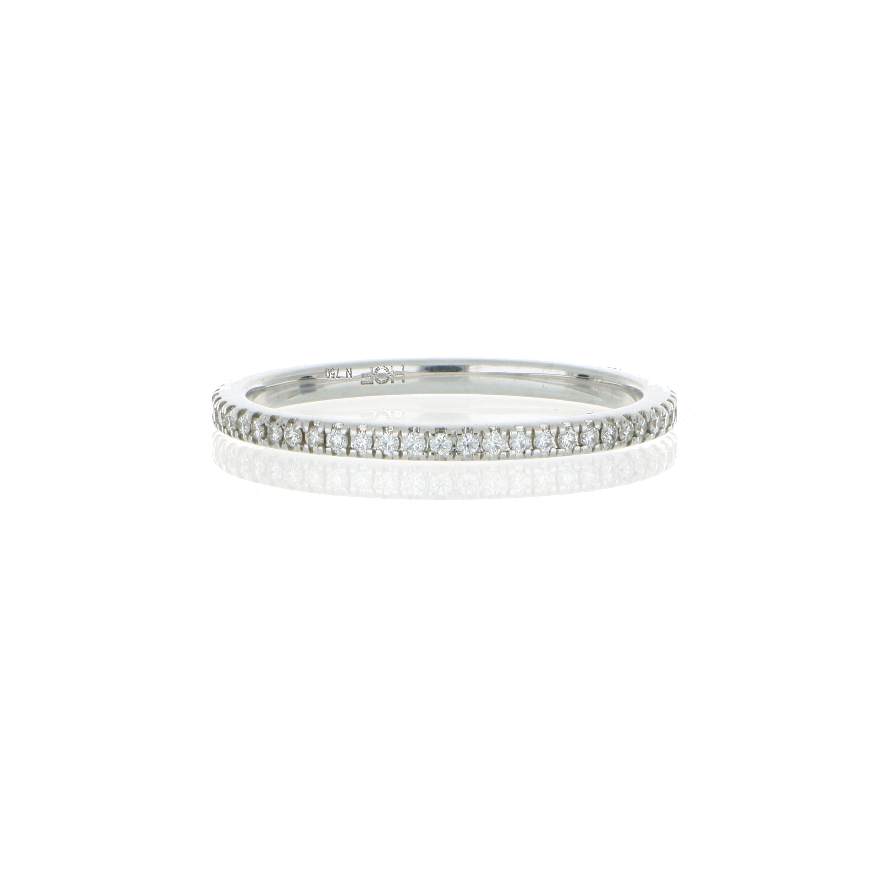 18k White Gold Hearts on Fire Diamond Eternity Wedding Band