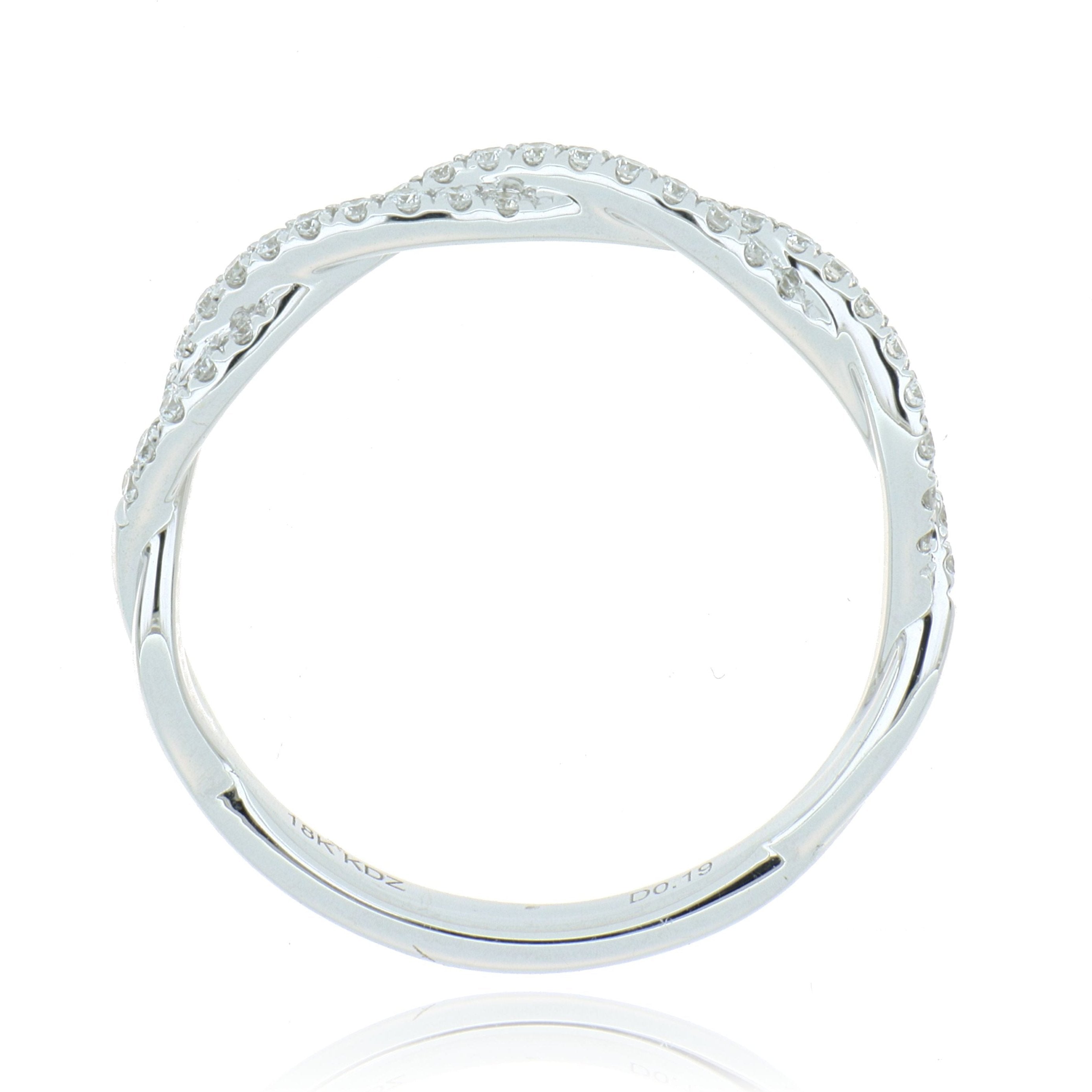 18k White Gold Twisted Diamond Band - Charles Koll Jewelers