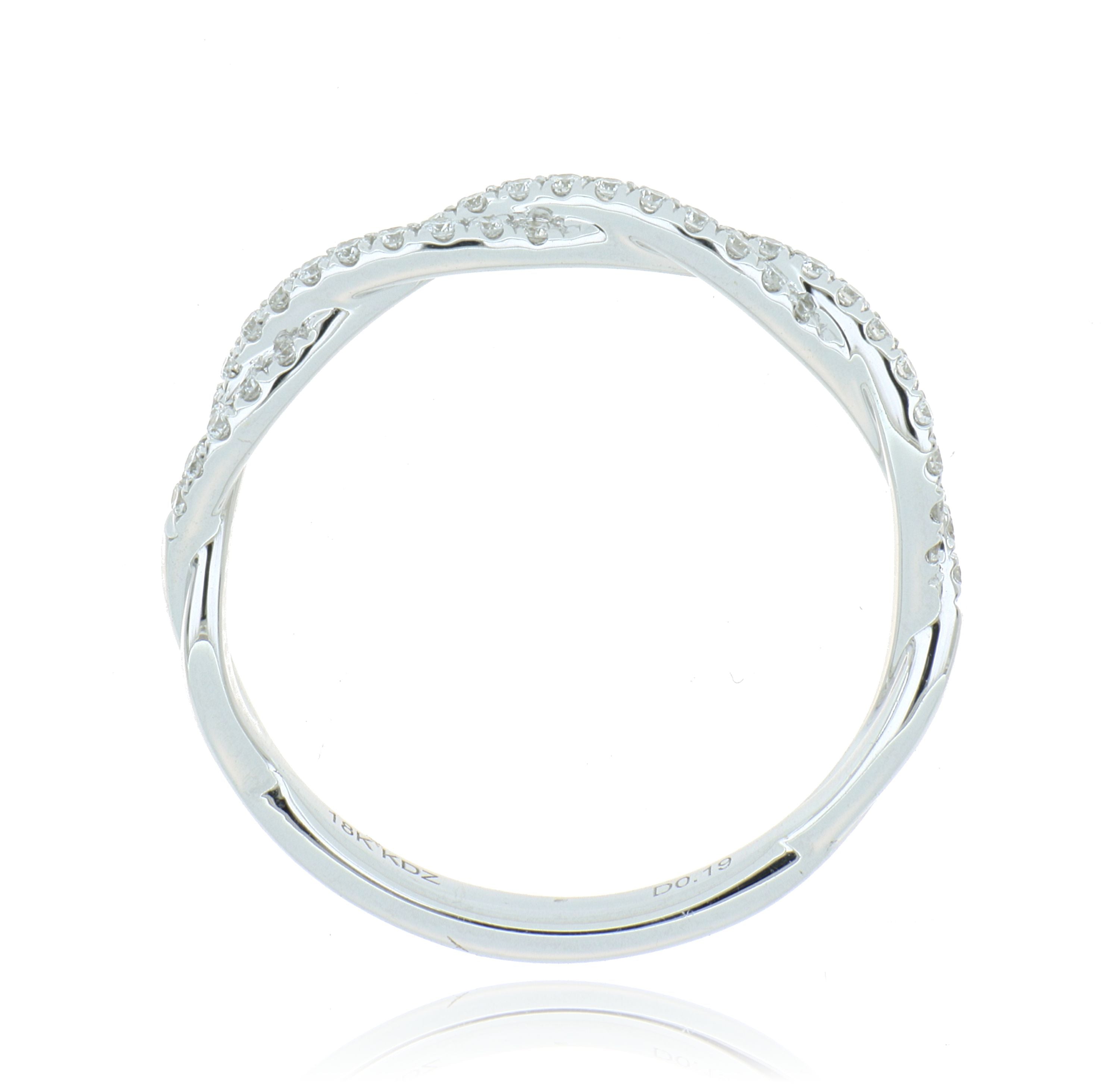 18k White Gold Twisted Diamond Band - Charles Koll Jewelers