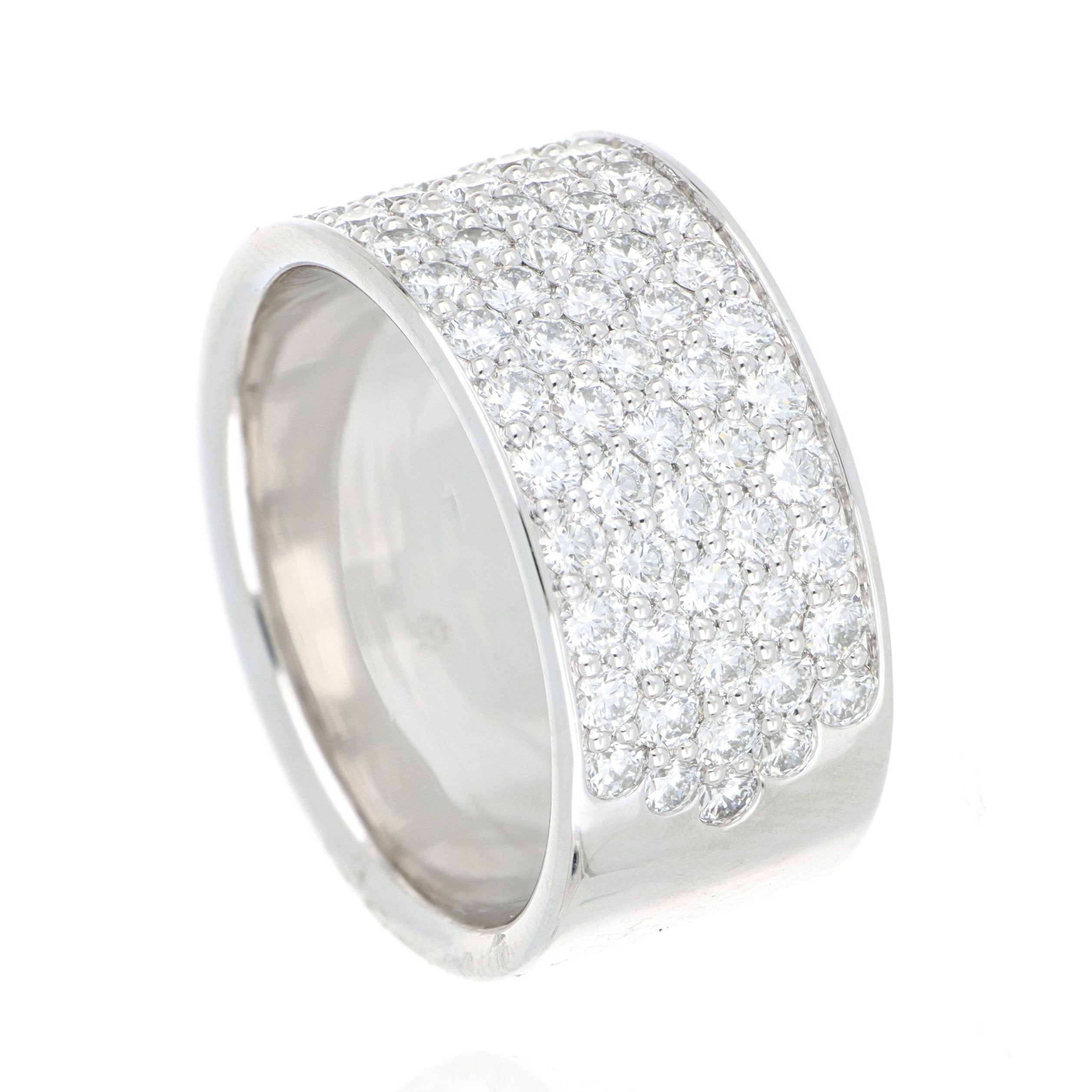 Platinum Silk Pave Diamond Fashion Ring