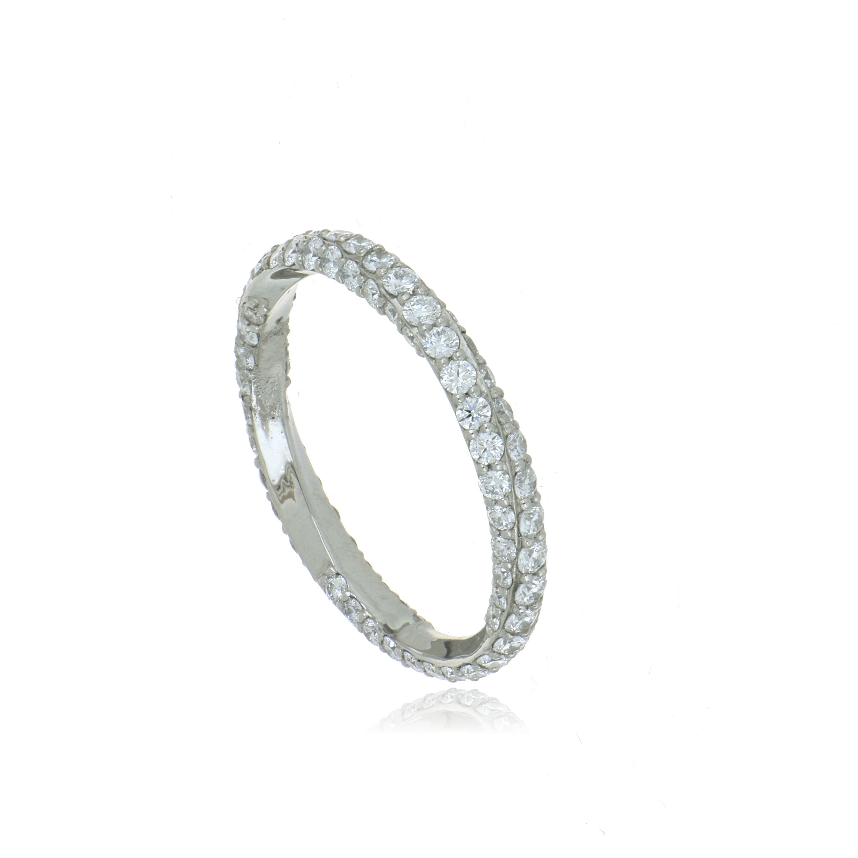 Platinum Spiral Diamond Wedding Band