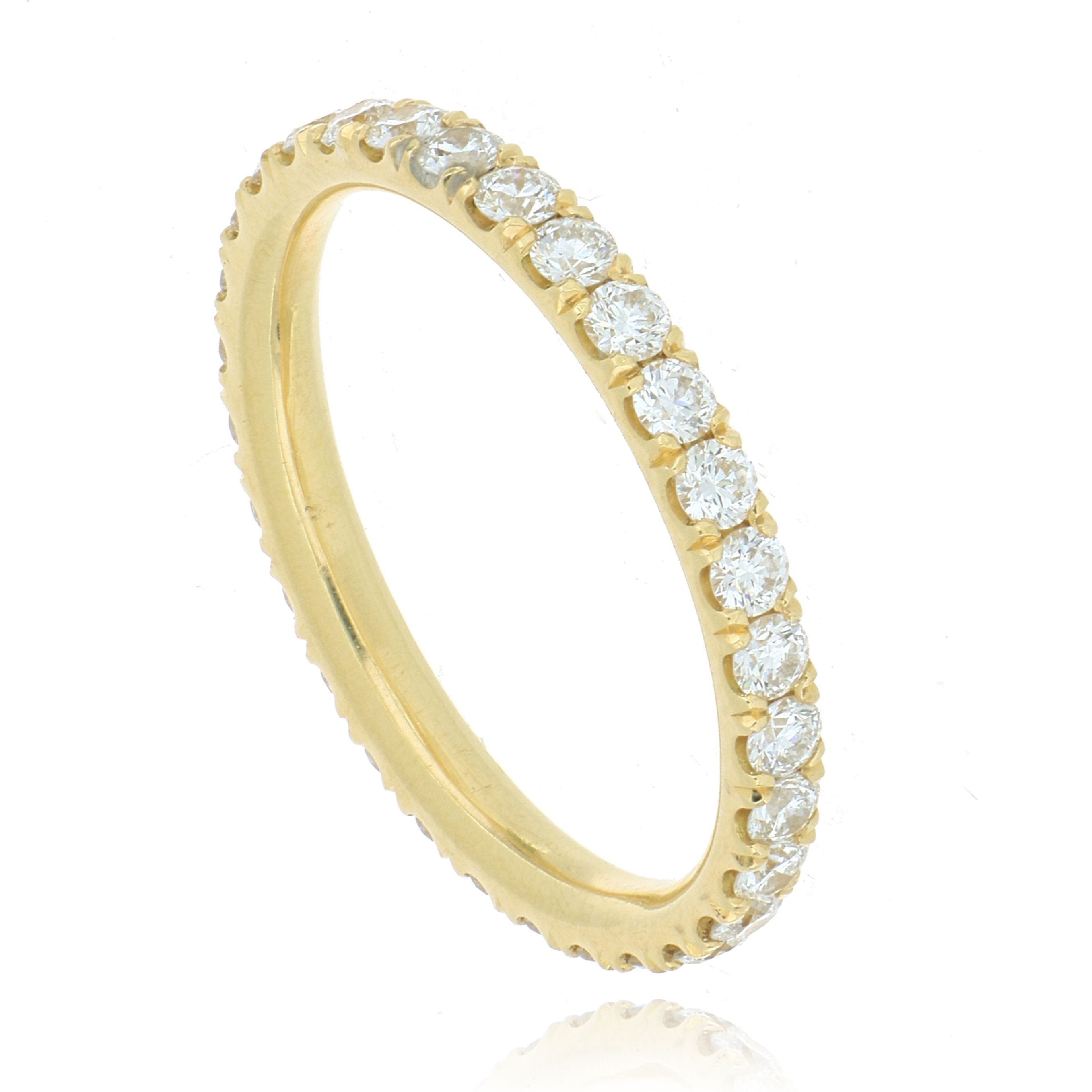 18k Yellow Gold Diamond Eternity Wedding Band