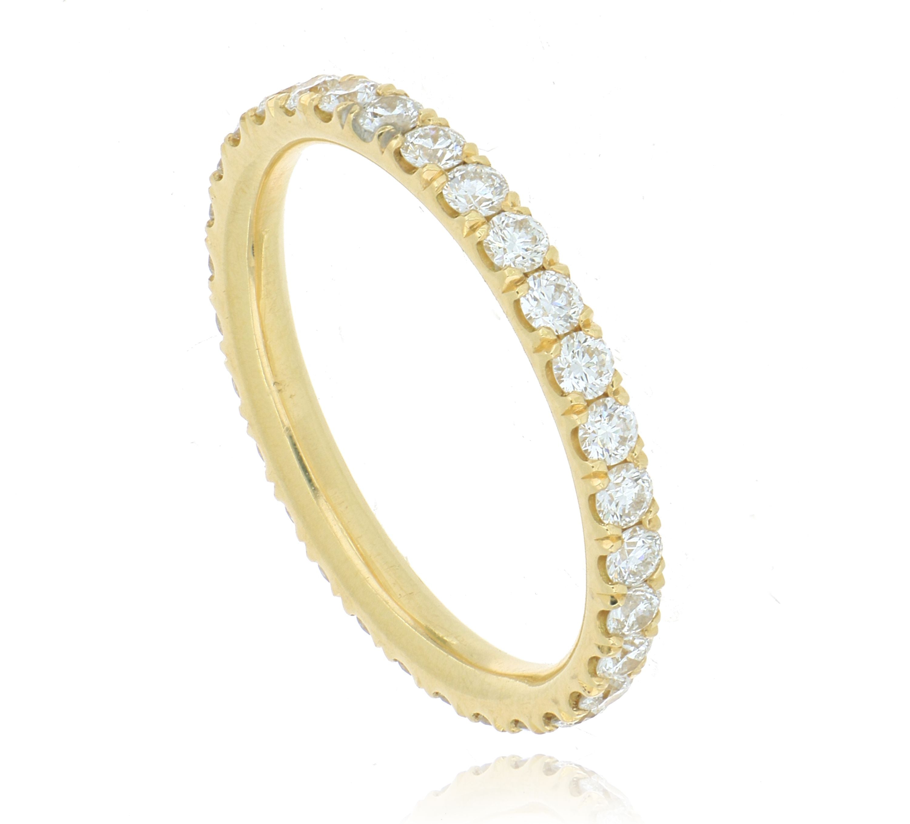 18k Yellow Gold Diamond Eternity Wedding Band